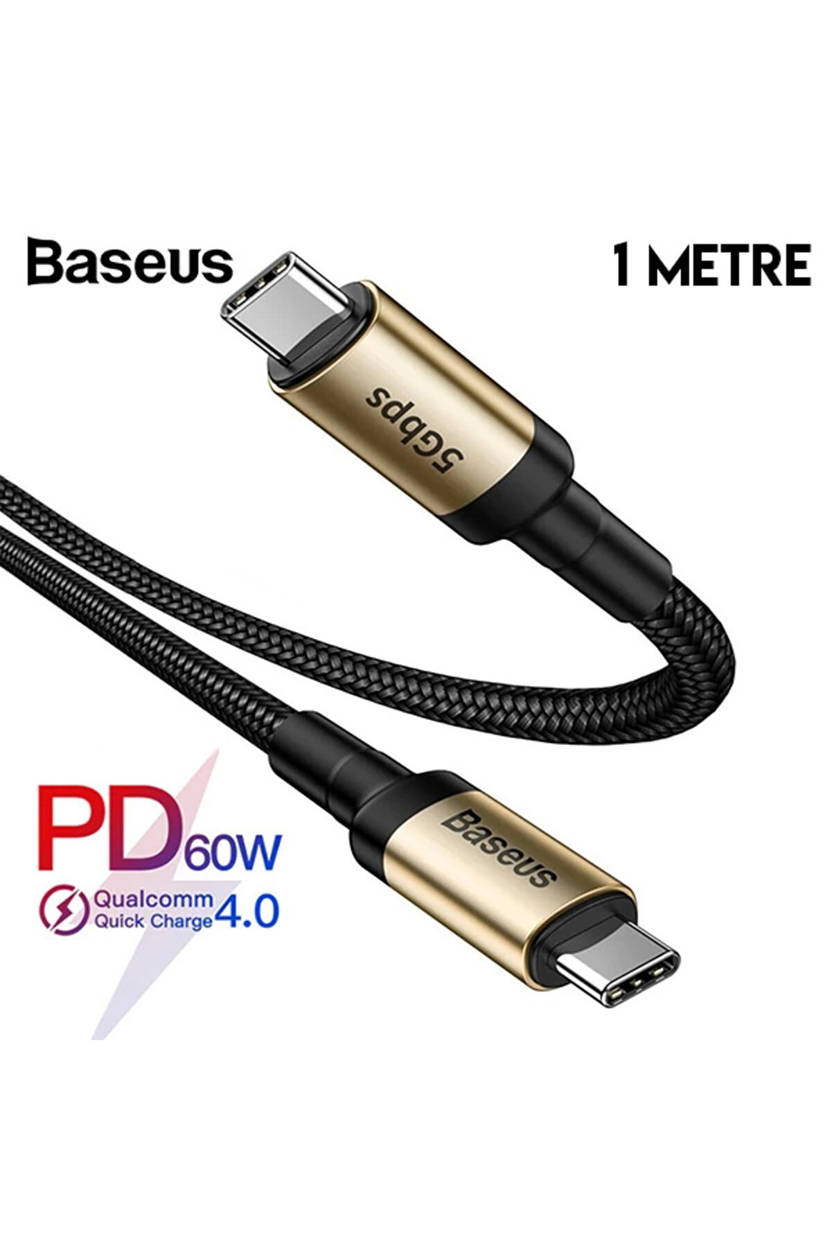 Cafule Seri̇es Type-C Pd3.1 Gen1 60W(20V/3A) 5Gbps Usb Şarj Kablasu 1Metre-(5418-9938