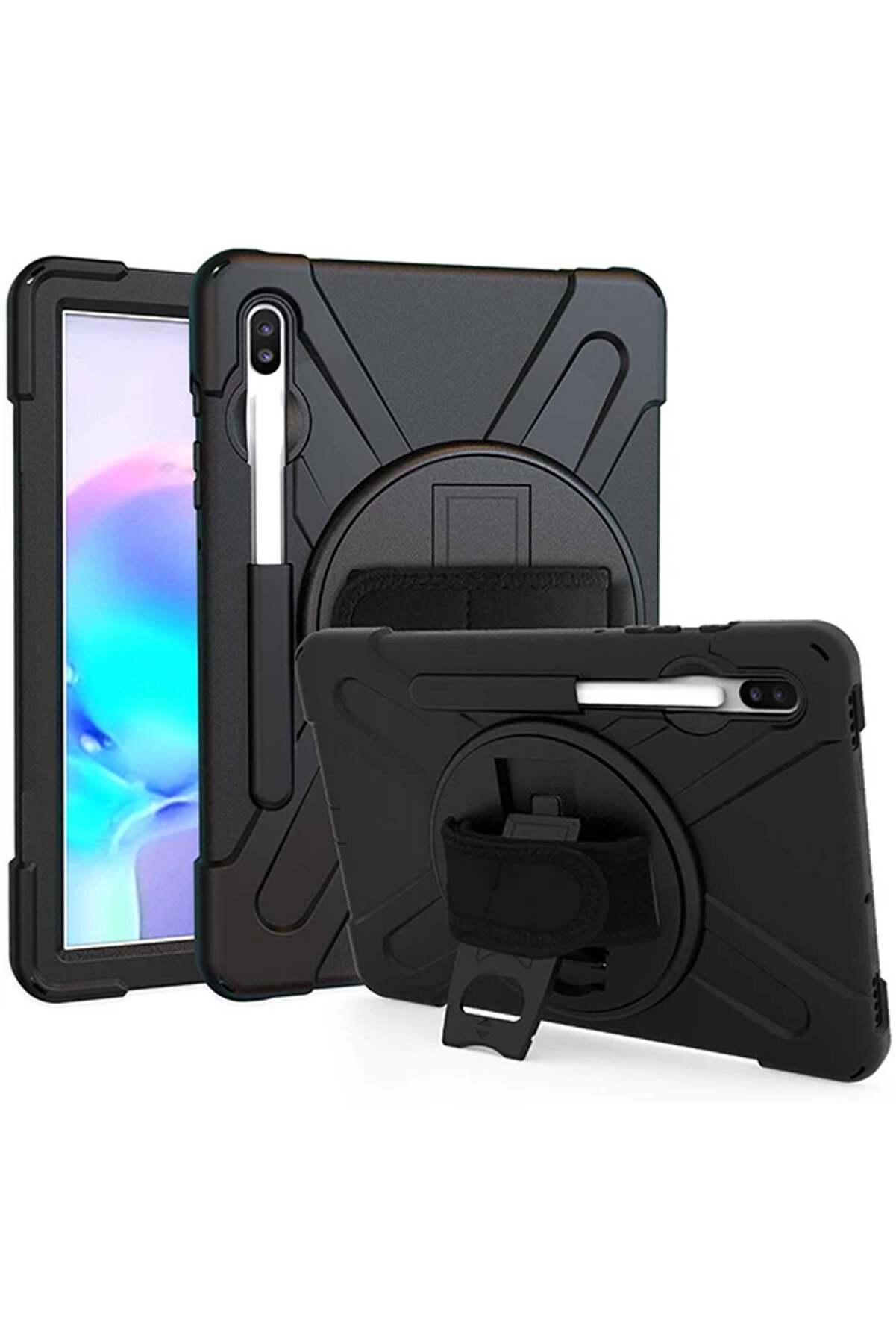 Ally Sm Galaxy Tab S6 10.5 T860 Shockproof 3 Katmanlı Standlı Zırh Kılıf Ka - Dropx4943-8018