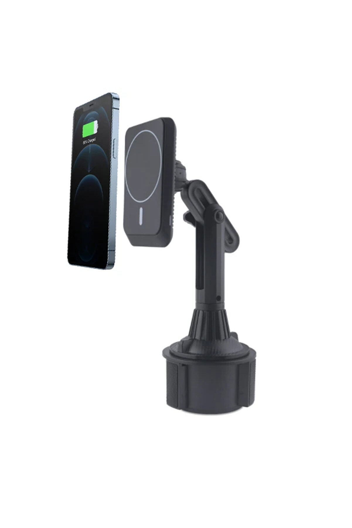 CepteToptan ALLY Araç Bardaklık Telefon Tutucu Magsafe iPhone 15-14-13-12 Serisi 15W Kablo - DROPX5848-7948