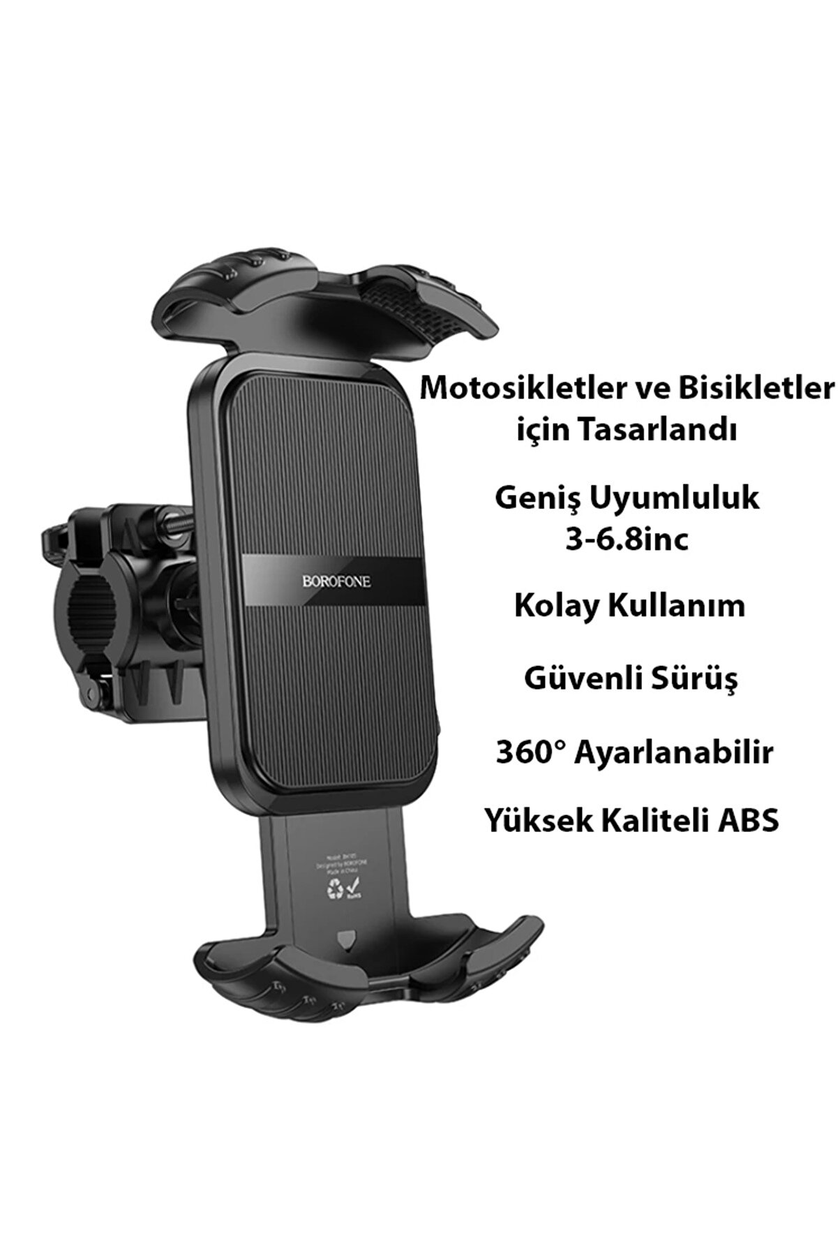 Mrpurple Borofone Bh105 Crown Gi̇don Bağlantılı Bi̇si̇klet Ve Motosi̇klet Telefon Tutucu-(5775)