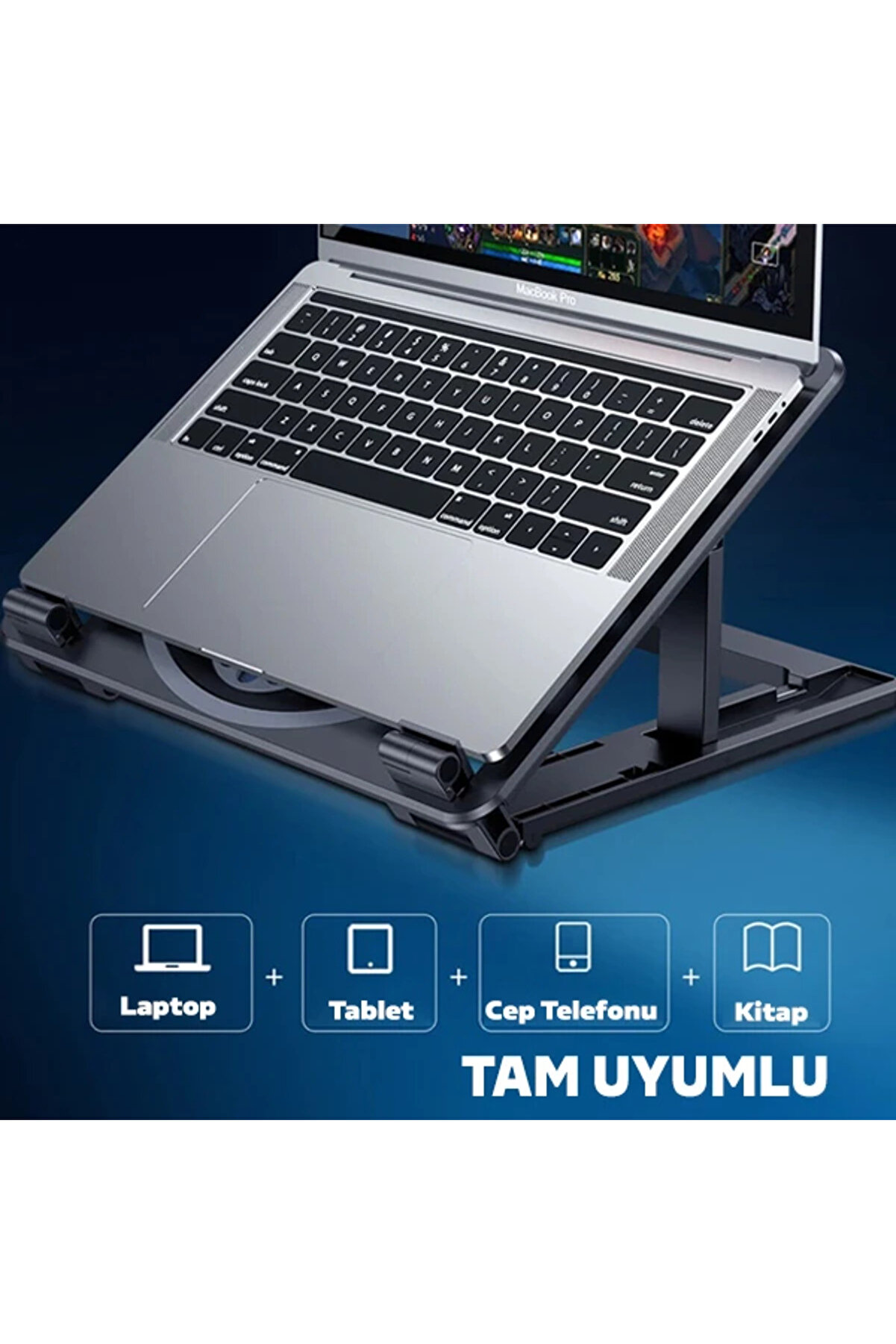 Ally Ayarlanabi̇li̇r Taban Çi̇ft Fanlı Tablet Ve Laptop Soğutucu Stand-(5775) - Gms4801-7245