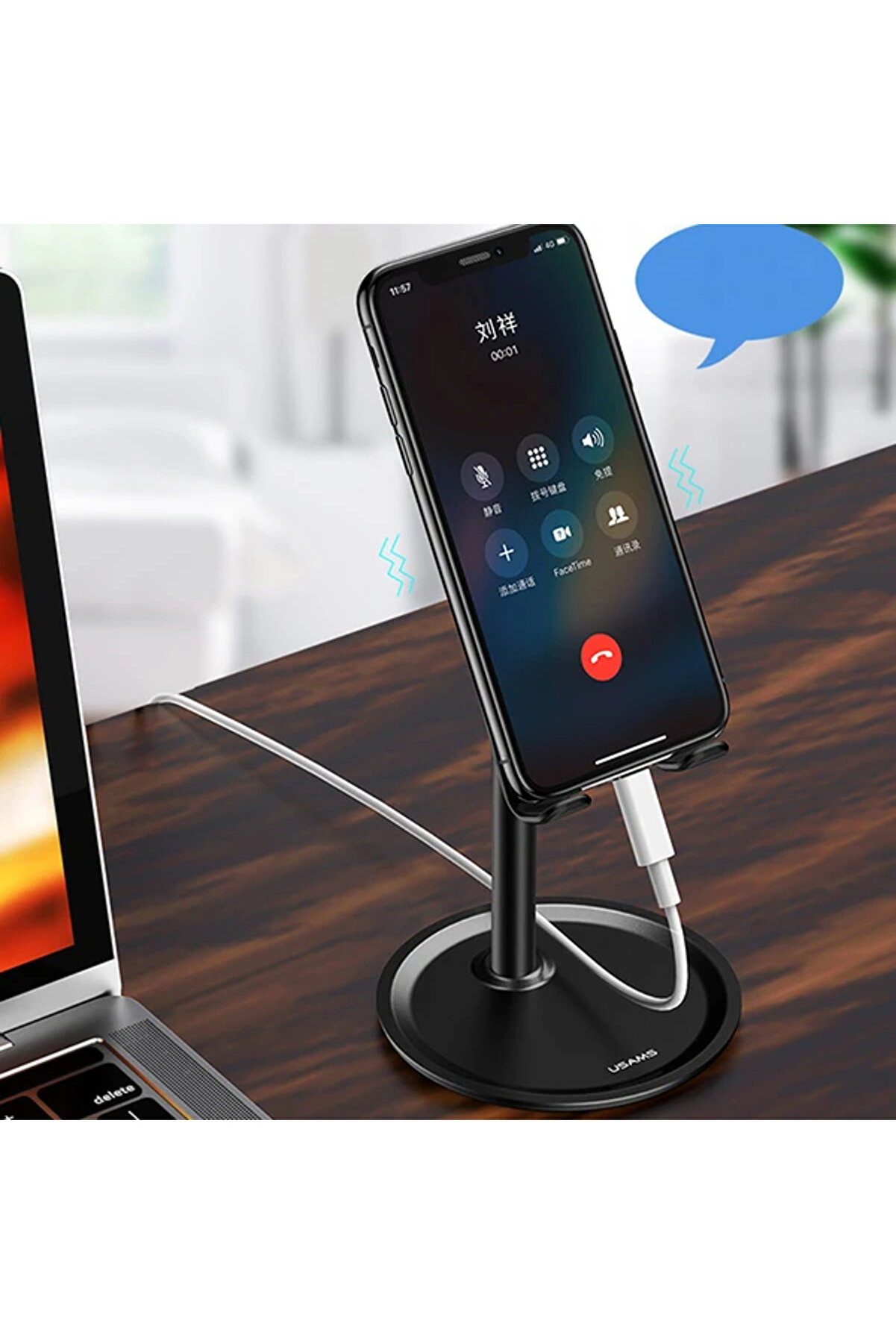 Usams Portati̇f Uni̇versal Metal Masaüstü Telefon Tablet Standı-(1903) - Dropx9028-6331