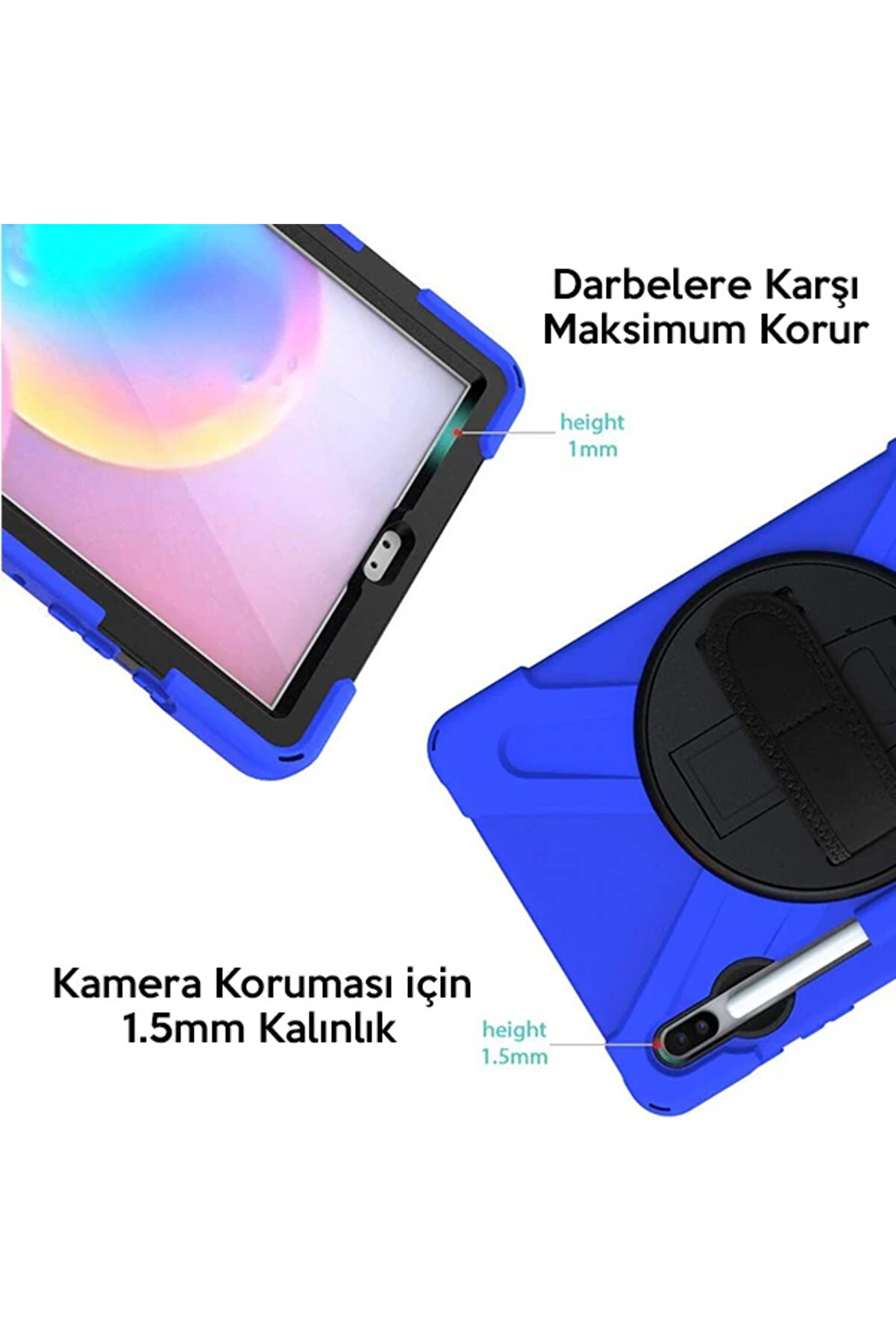 Ally Sm Galaxy Tab S6 10.5 T860 Shockproof 3 Katmanlı Standlı Zırh Kılıf Ka - Dropx4943-8018