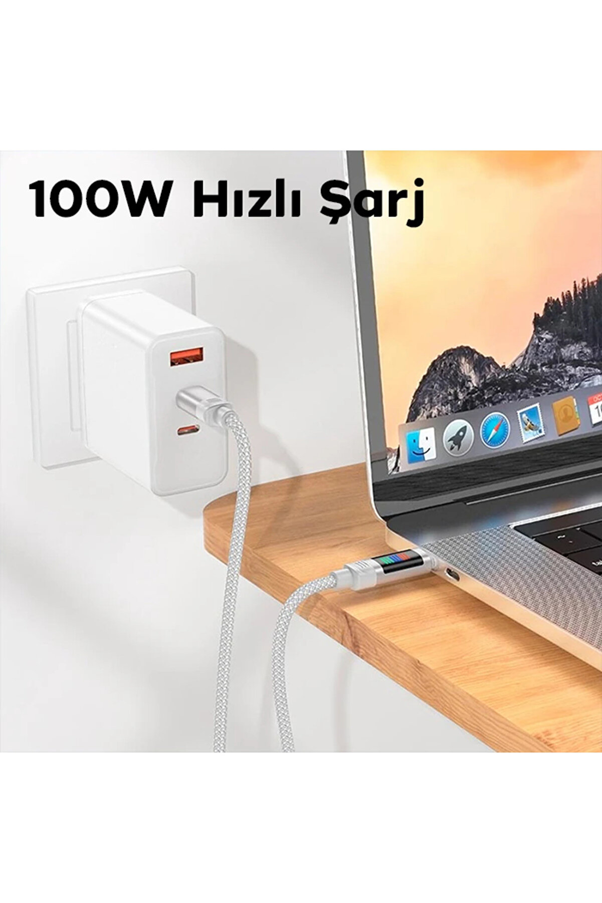 Hoco U126 Lantern 100W Type-C To Type-C Hızlı Data Ve Şarj Kablosu-(1903) - Dropx8793-5664