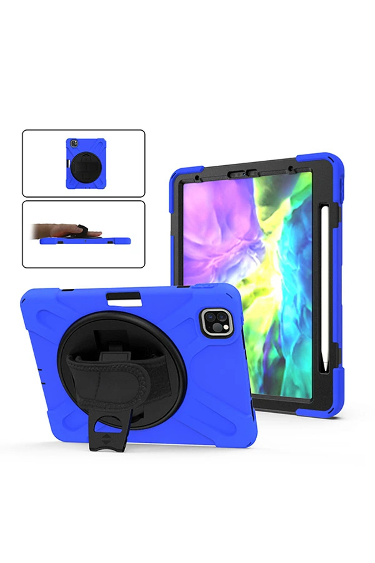 İpad Pro11 (2021-2020-2018) Uyumlu Kılıf Shockproof 3 Katmanlı Standlı Zırh Kılı - Dropx5211-4207