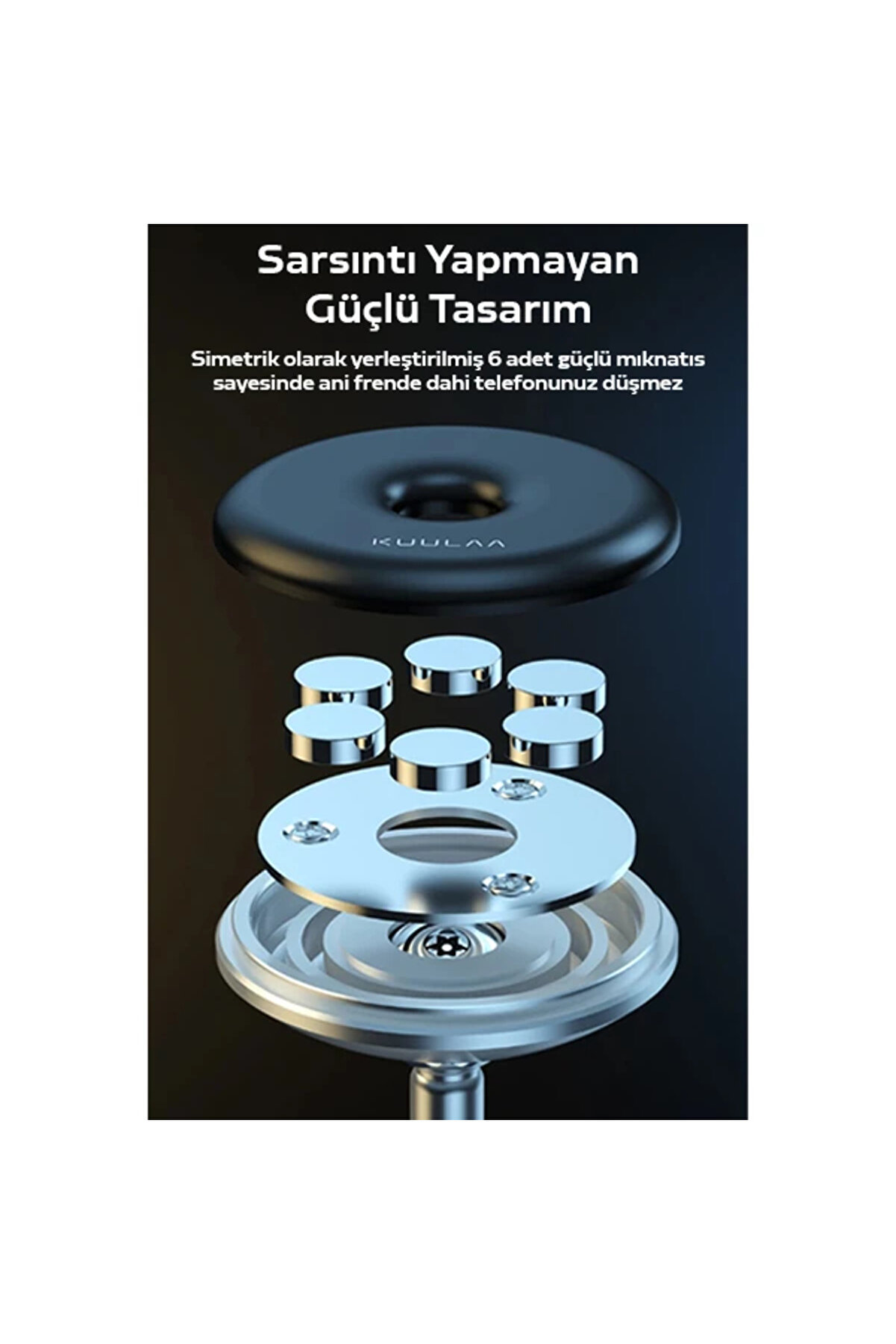 Kuulaa Güçlü Mıknatıslı Manyeti̇k Standlı Cep Telefon Araç Tutucu-(1903) - Dropx4416-8509