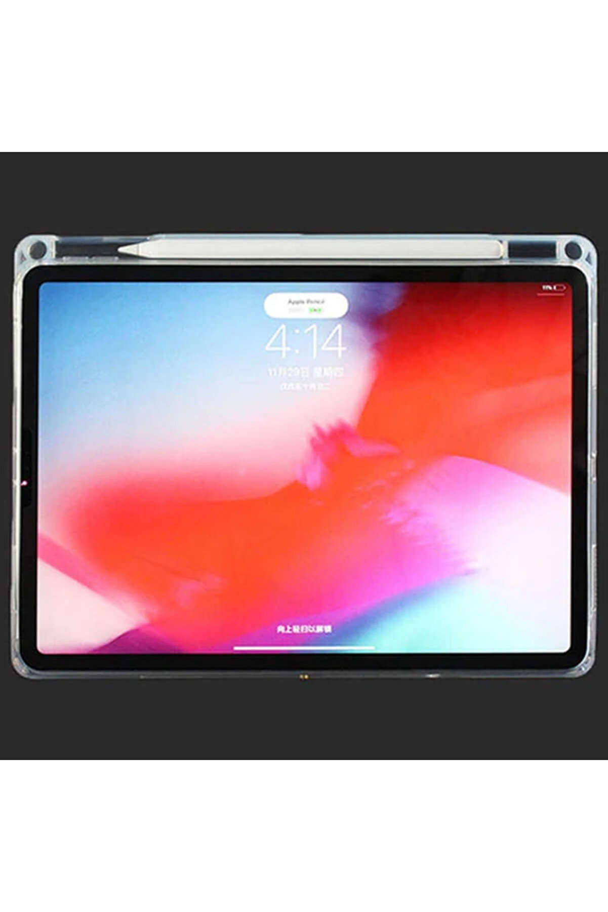Ally İpad Pro 12.9-İnch (2021)-(2020)-(2018) Kalem Yerli̇ Şeffaf Si̇li̇kon Kılıf-(57 - Gms7365-4612