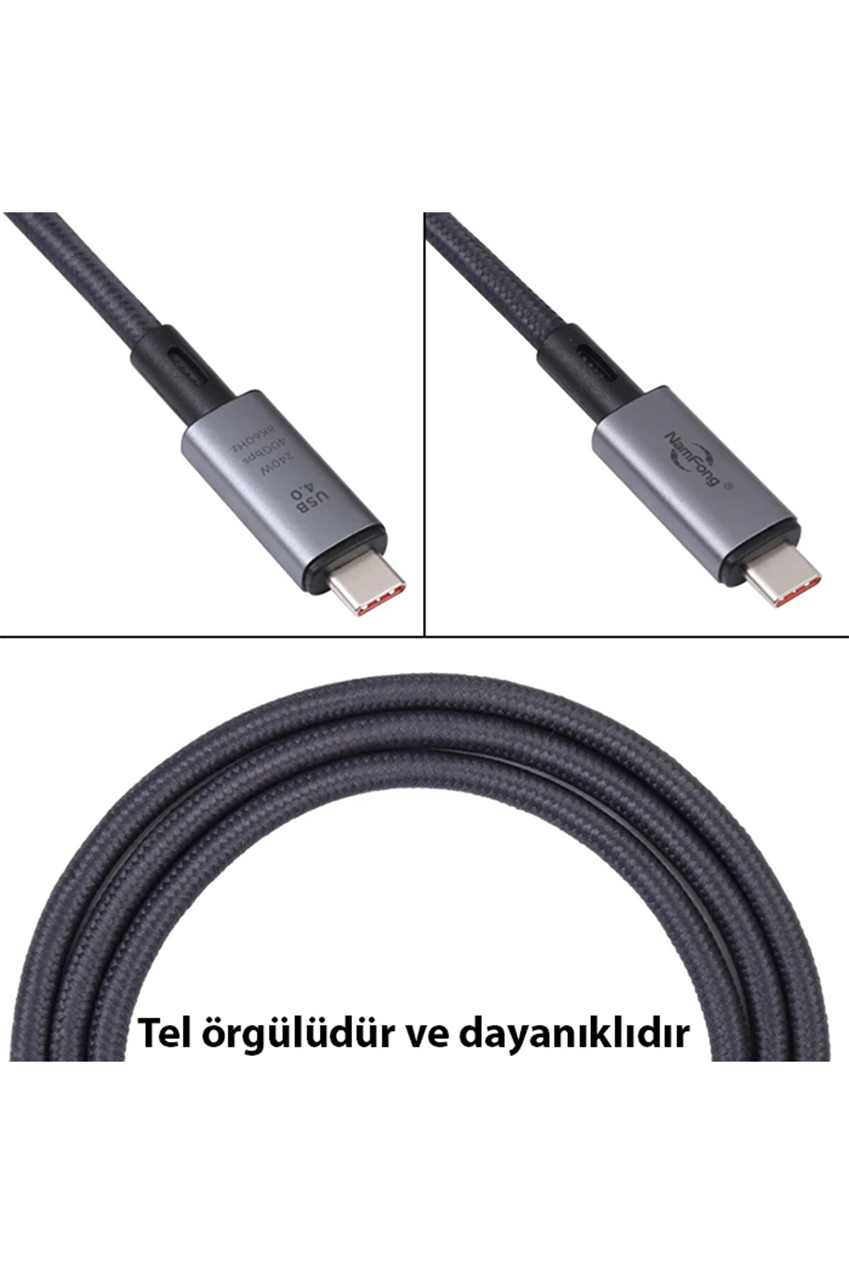 Ally Usb 4.0 240W Type-C To Type-C 8K Görüntü-Data Ve Ultra Hızlı Şarj Kab - Dropx9058-6452