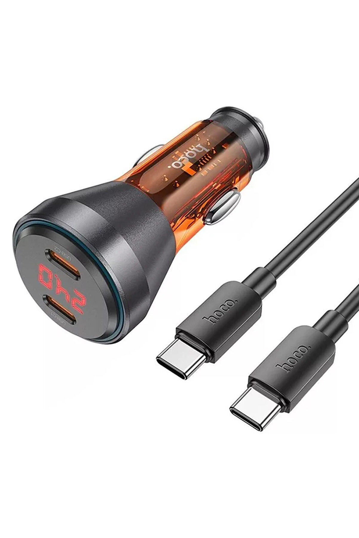 Hoco Nz12C Graceful Pd60W 2 Type-C Gi̇ri̇şli̇ Araç Çakmaklık Hızlı Şarj Aleti̇ + - Gms5569-2090