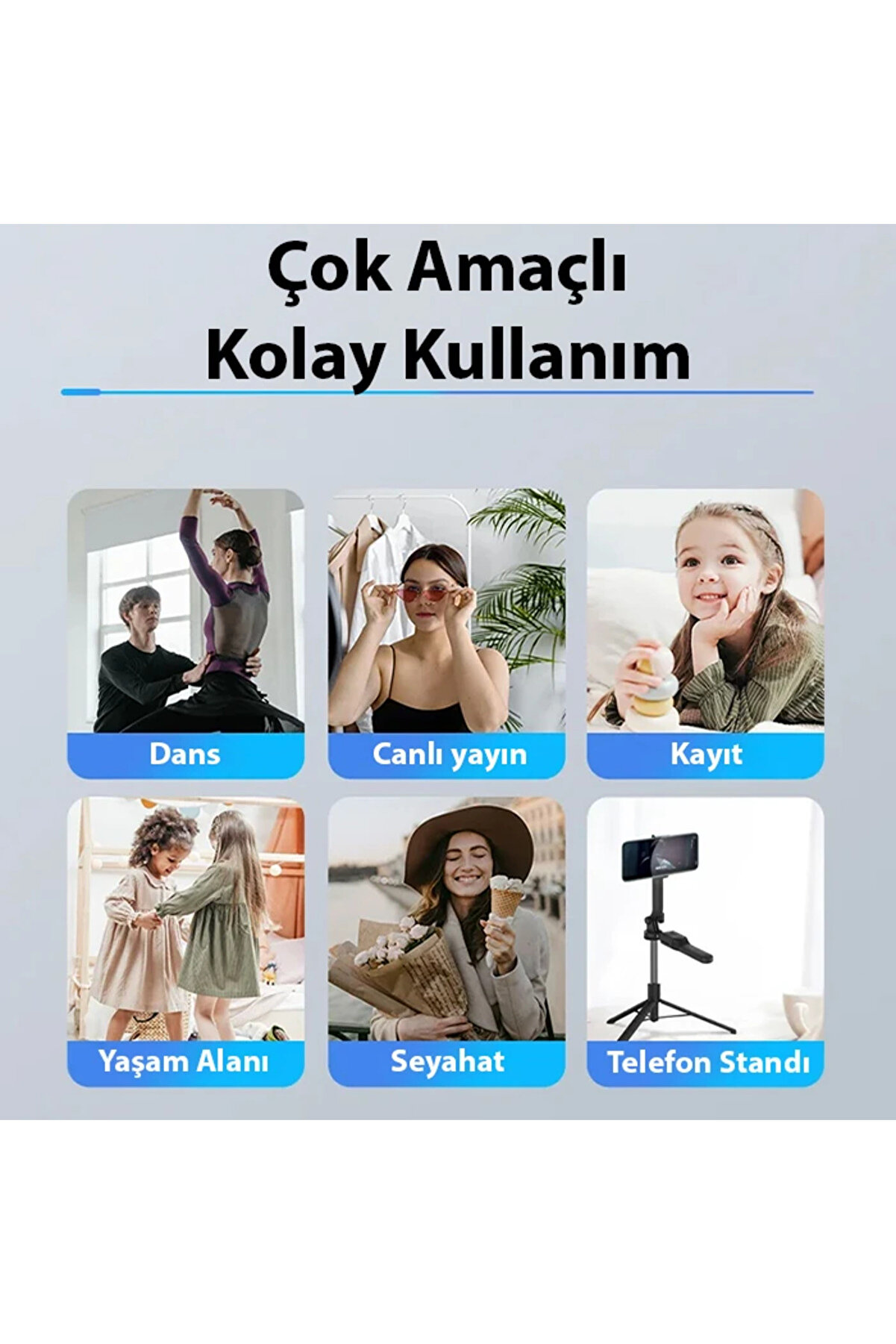 Ally K28 Uzaktan Kumandalı Canlı Yayın Bluetooth Standlı Selfi̇e Çubuğu Tri̇ - Dropx3228-7608