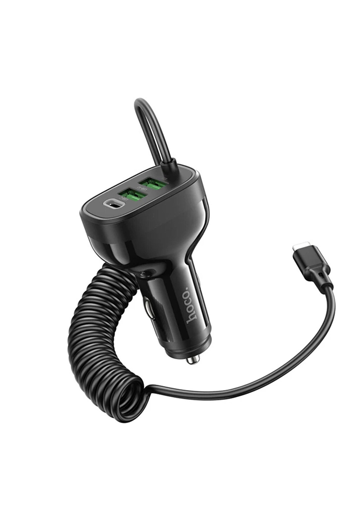 Hoco Nz11A 30W 2 Usb+ Type-C Gi̇ri̇şli̇ İphone Kablolu Araç Çakmaklık Şarj Ale - Dropx7523-5801