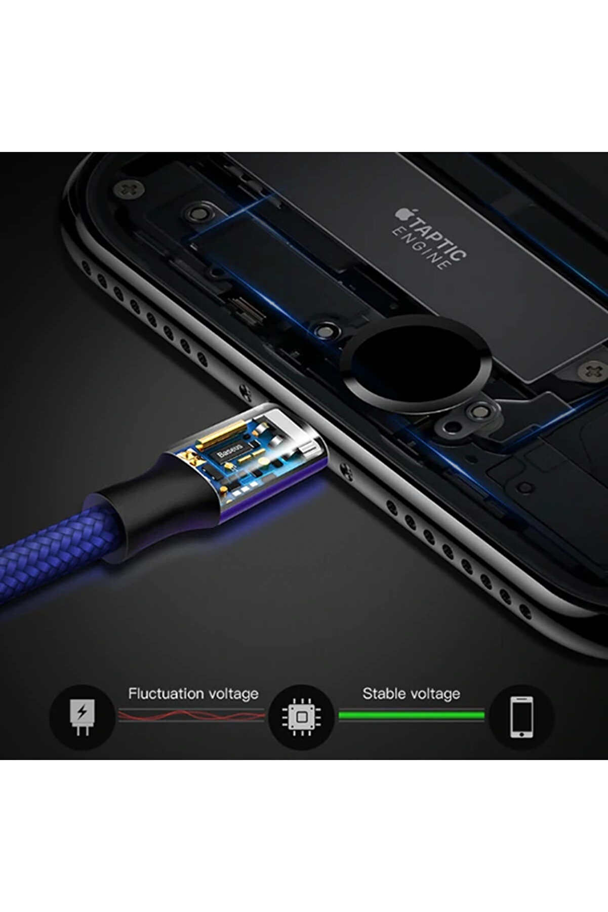 Rapi̇d Seri̇es 2İn1 İphone+ Mi̇cro Usb 3.0A Usb Kablo Şarj 120Cm-(1903) - Dropx9627-4910