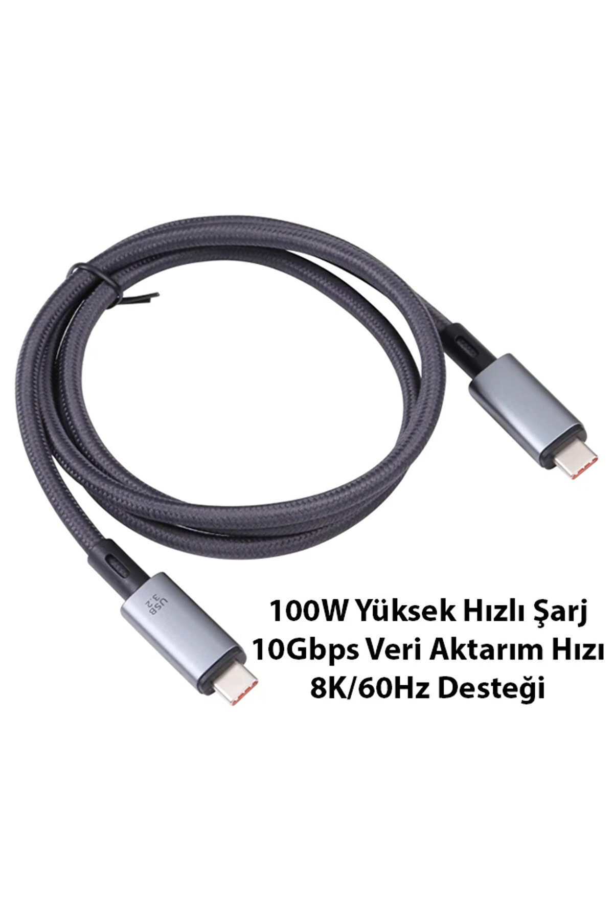 Ally Usb 3.2 100W Type-C To Type-C 8K Görüntü-Data Ve Ultra Hızlı Şarj Kablosu - Ttkteknoloji̇