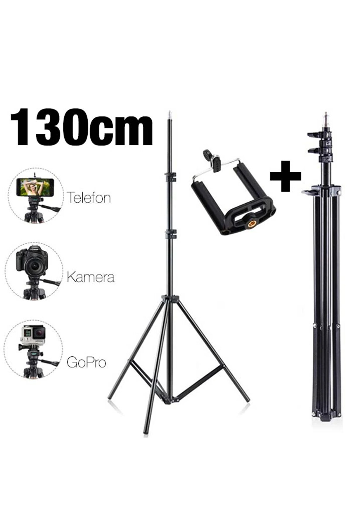 CepteToptan Ally 130cm Işık Ayağı Tripod Standı 3 Ayaklı Tripod Işık Ayağı 1.3 Met - DROPX9994-5015