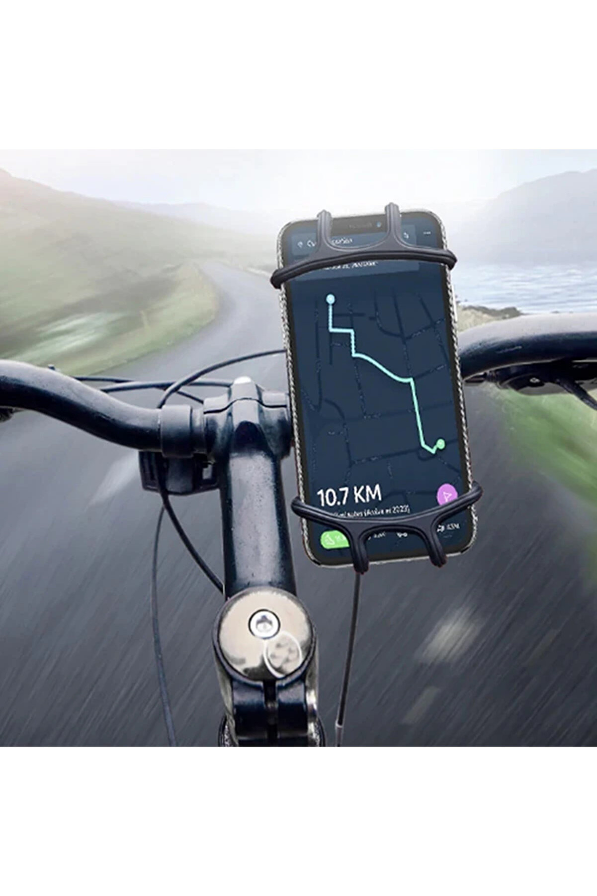 Floveme Uni̇versal Si̇li̇kon Bi̇si̇klet Motosi̇klet Telefon Tutucu-(5775) - Gms9537-7294