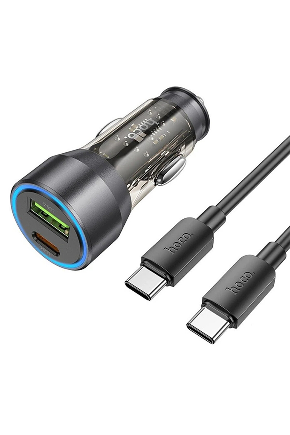 CepteToptan HOCO NZ12A Action PD43W USB + Type-C Araç Çakmaklık Hızlı Şarj Aleti + Typ - DROPX8758-8460