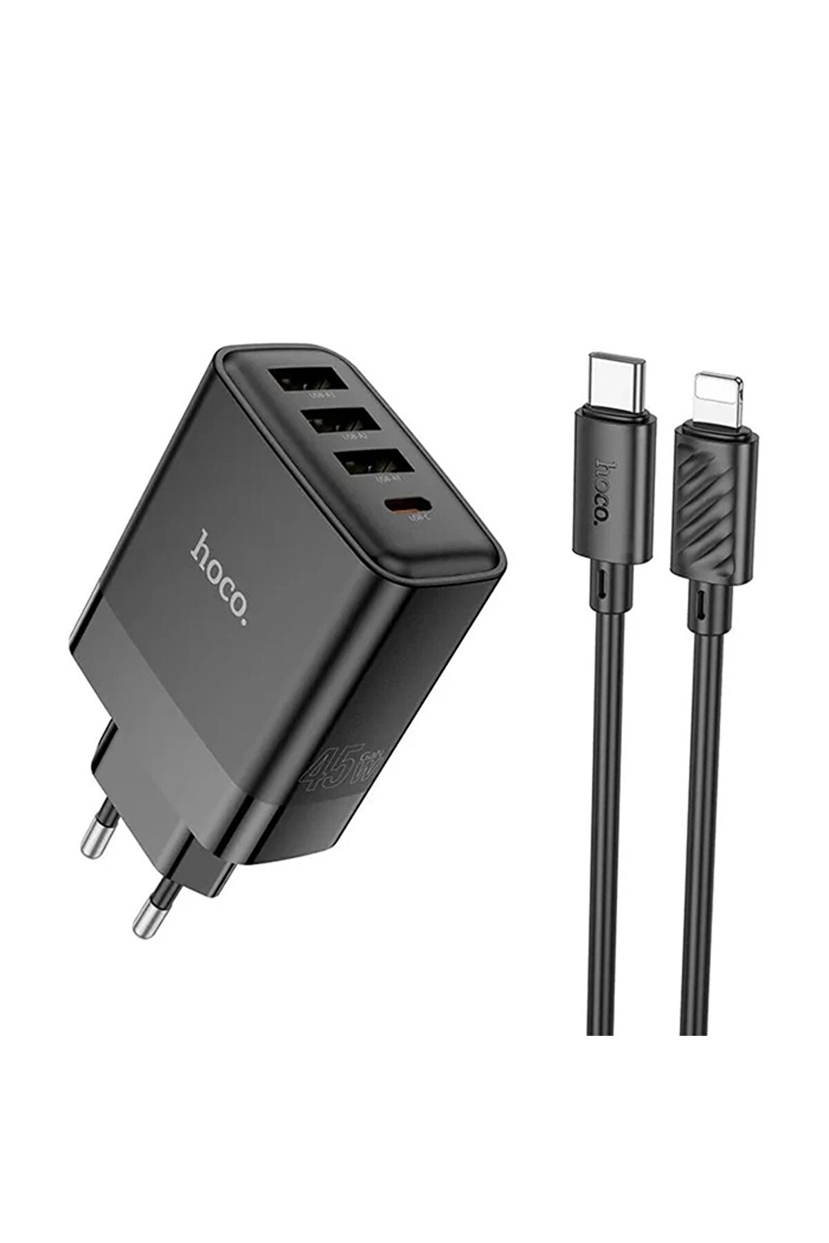 gizmurstore HOCO C127A PD45W(1C3A) Hızlı Şarj Aleti + Type-C to iPhone Lightning Kablo Seti-( - GMS7337-5516