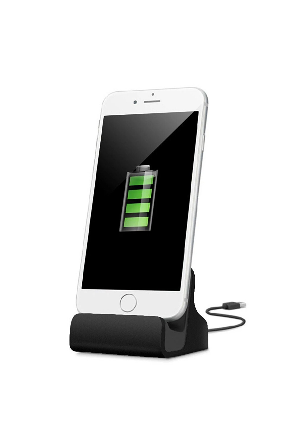 gizmurstore İPhone 14-13-12-11 2in1 Masaüstü Stand+ Usb Şarj Kablosu-(5775) - GMS9830-5735