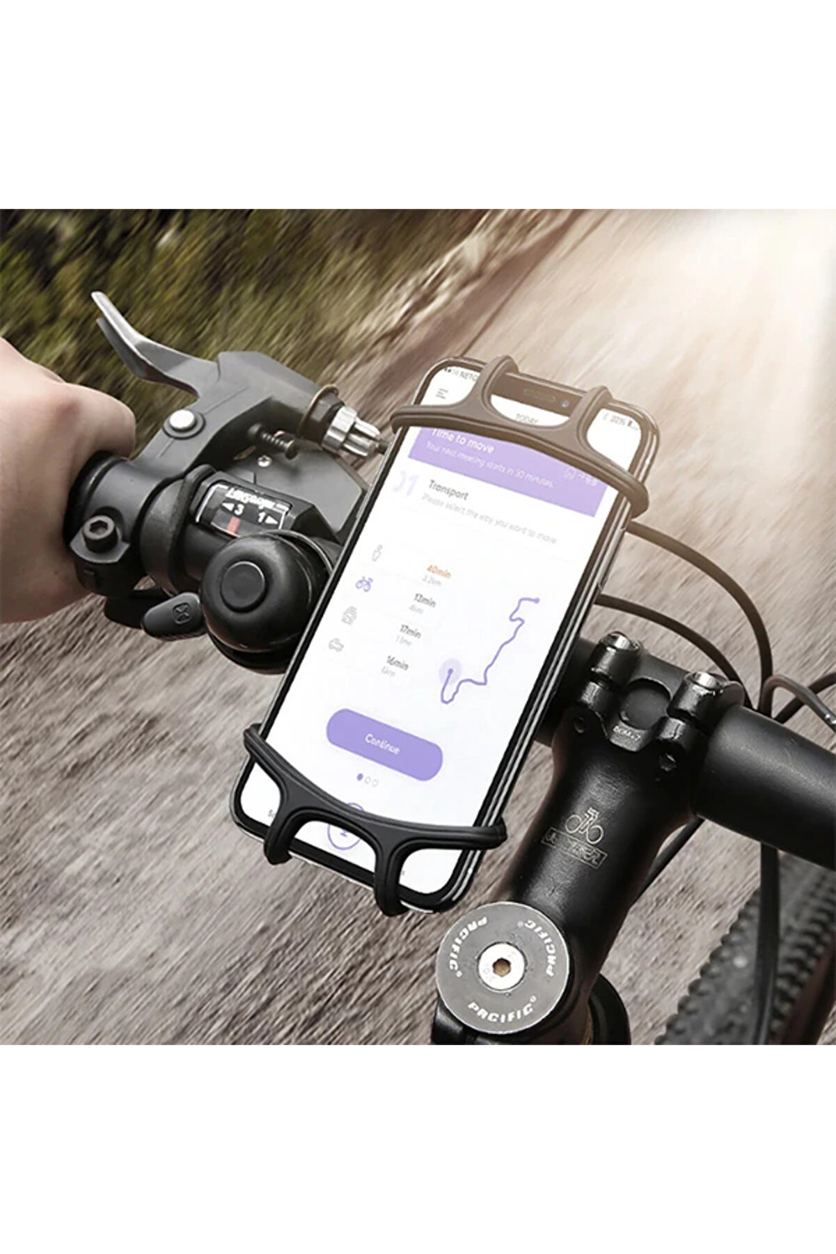 Floveme Uni̇versal Si̇li̇kon Bi̇si̇klet Motosi̇klet Telefon Tutucu-(5775) - Gms9537-7294