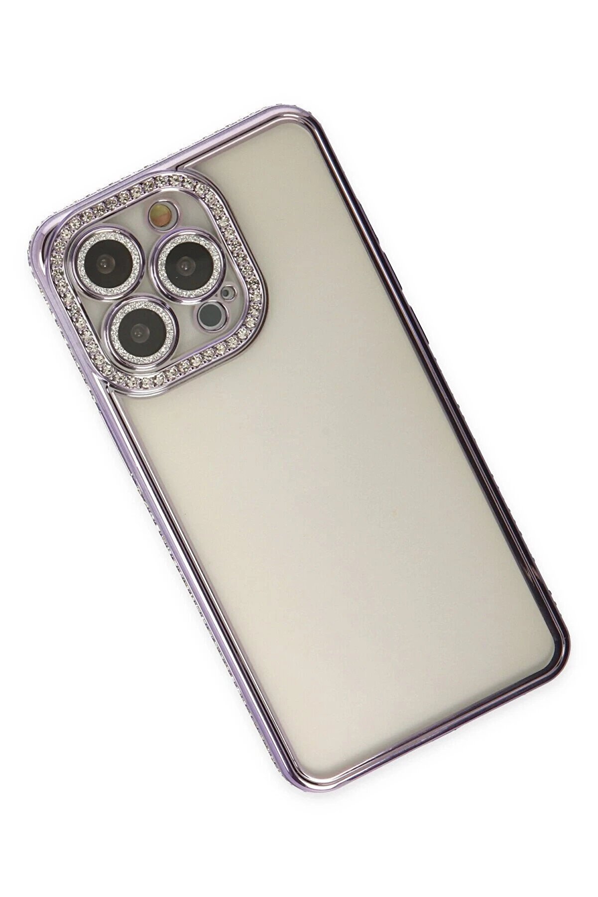 İphone 14 Pro Kılıf Joke Taşlı Si̇li̇kon - Mor