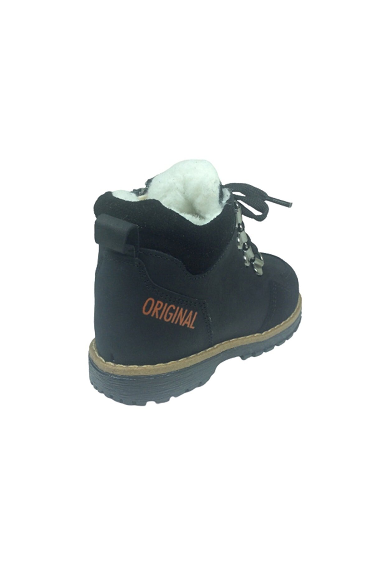 Bebe Erkek Çocuk Bot Si̇yah Deri̇ Anatomi̇k Bağcıklı Fermuarlı