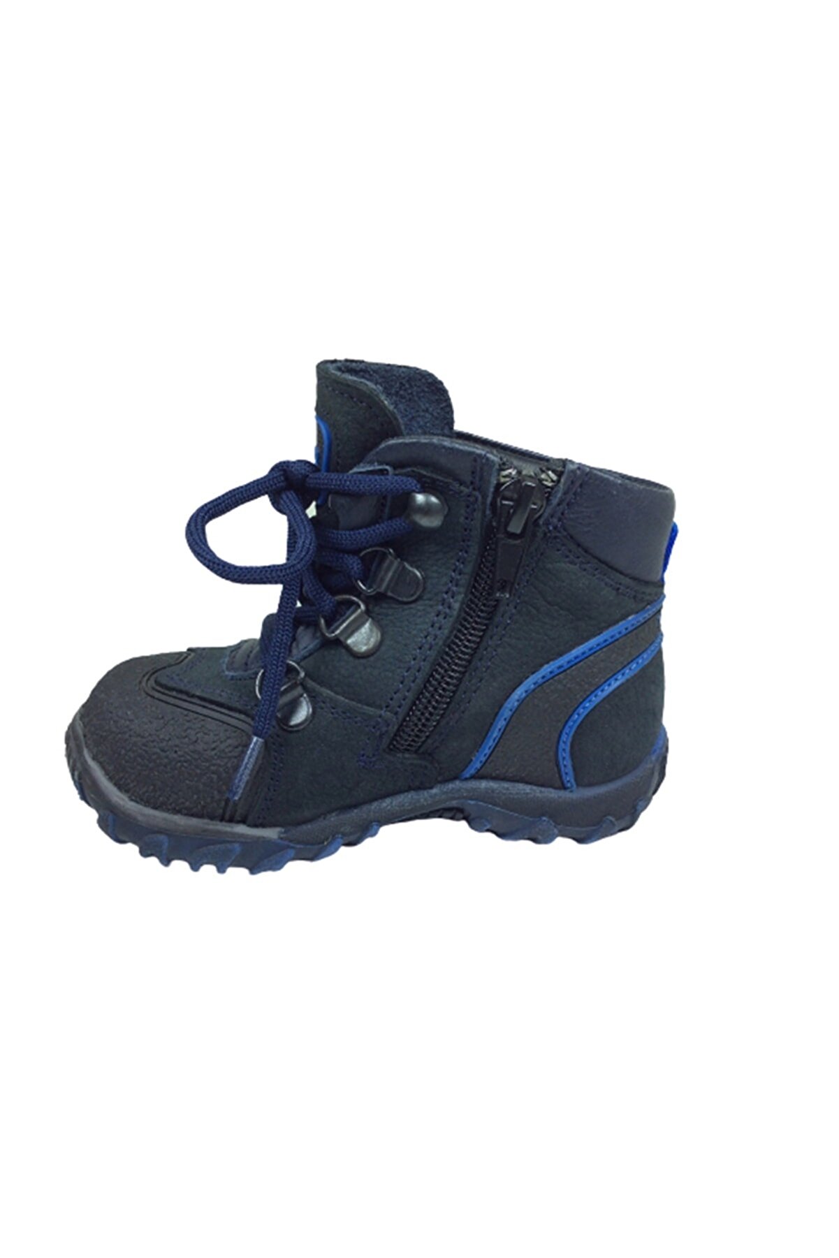 Ortopedi̇kal Tedi̇x Bebe Erkek Çocuk Bot Laci̇vert Track Bağcıklı Fermuarlı % 100 Deri̇ Anatomi̇k.