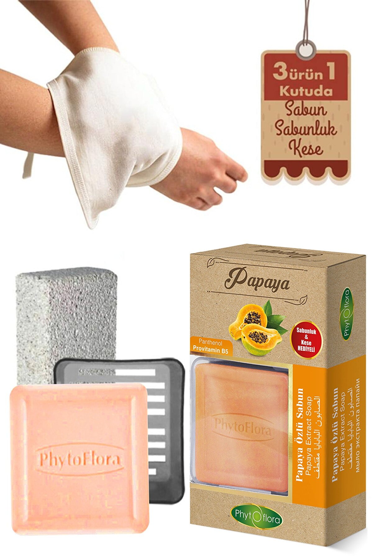 Papaya Sabunu Ve Banyo Kesesi̇, Katı Sabunluk