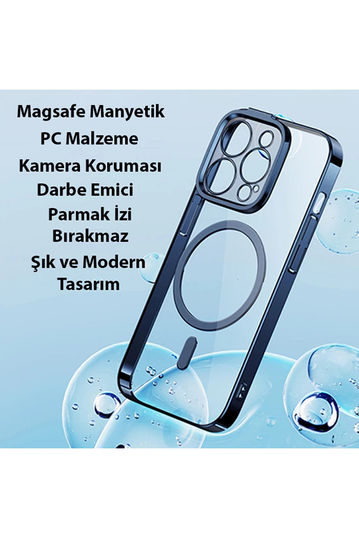 Gli̇tter İphone 14 Pro 6.1 Magsafe Si̇li̇kon Kılıf + Tempered Ekran Koruyucu Set- - Dropx6139-8566