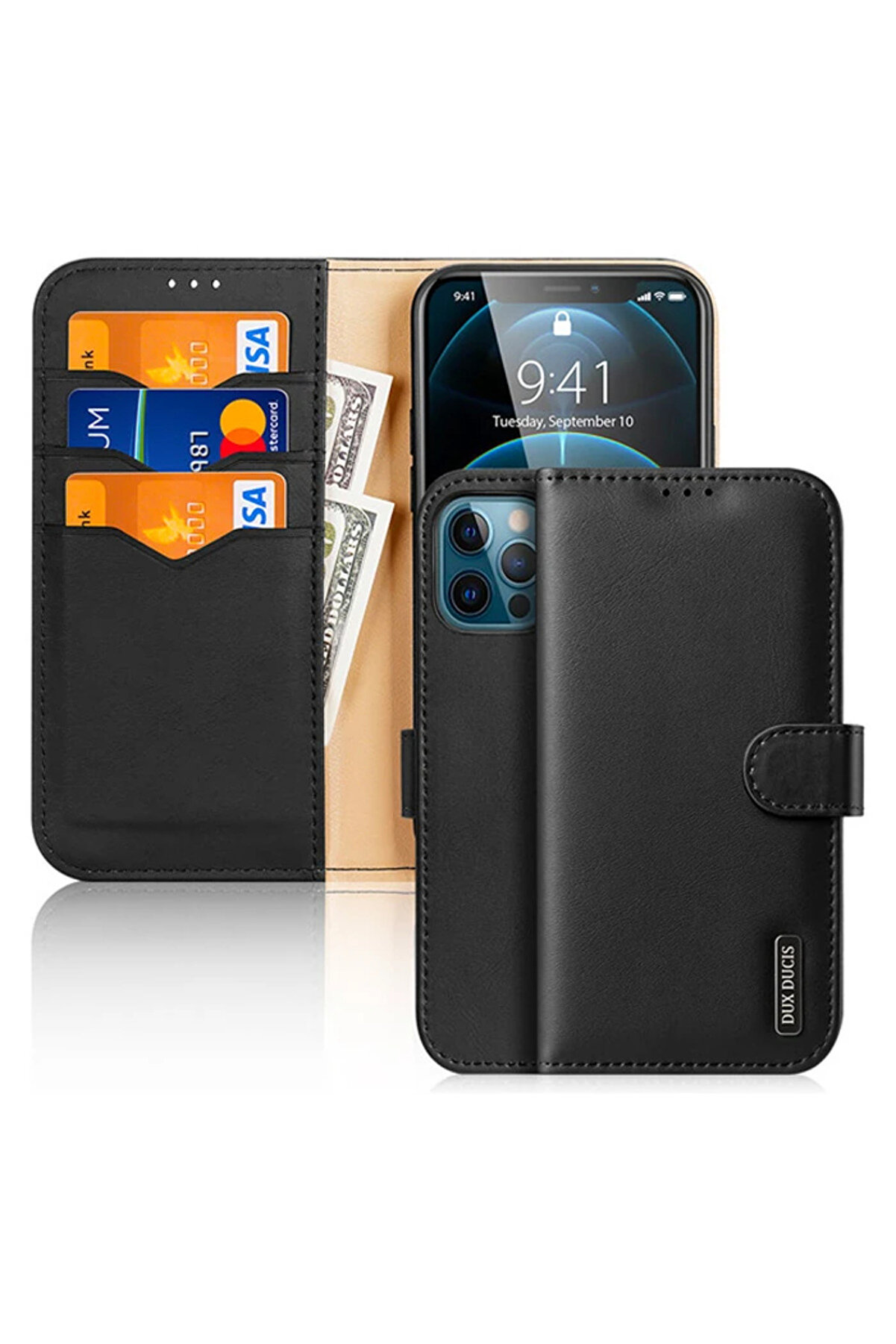 CepteToptan Dux Ducis iPhone 12 Pro Max Kılıf Mıknatıslı C&uuml;zdanlı Deri Kılıf Hivo S - DROPX5270-4353