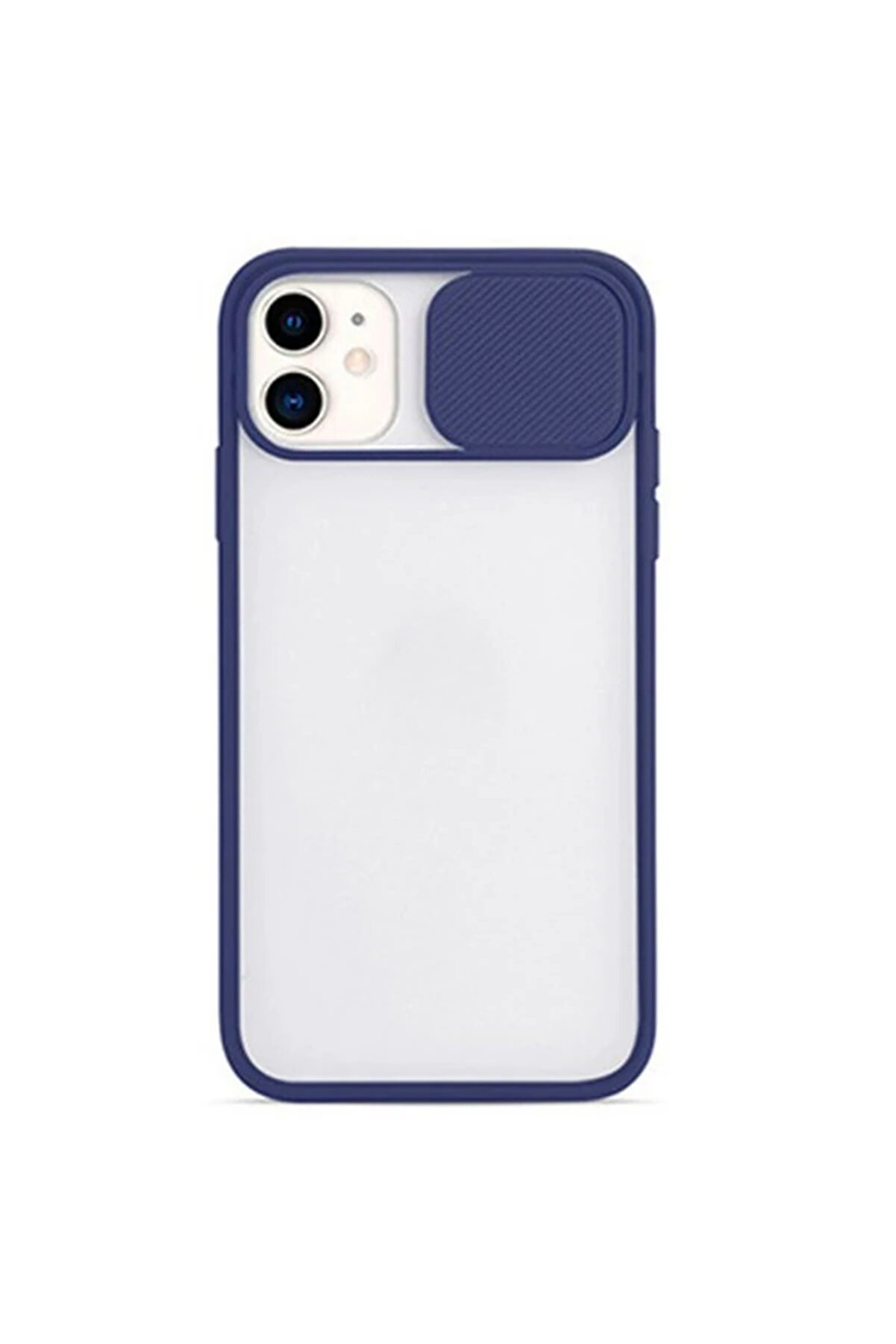 Ally İphone 12 Mi̇ni̇ 5.4 Kamera Koruyucu Sürgülü Şeffaf Kılıf-(1903) - Dropx1088-9859