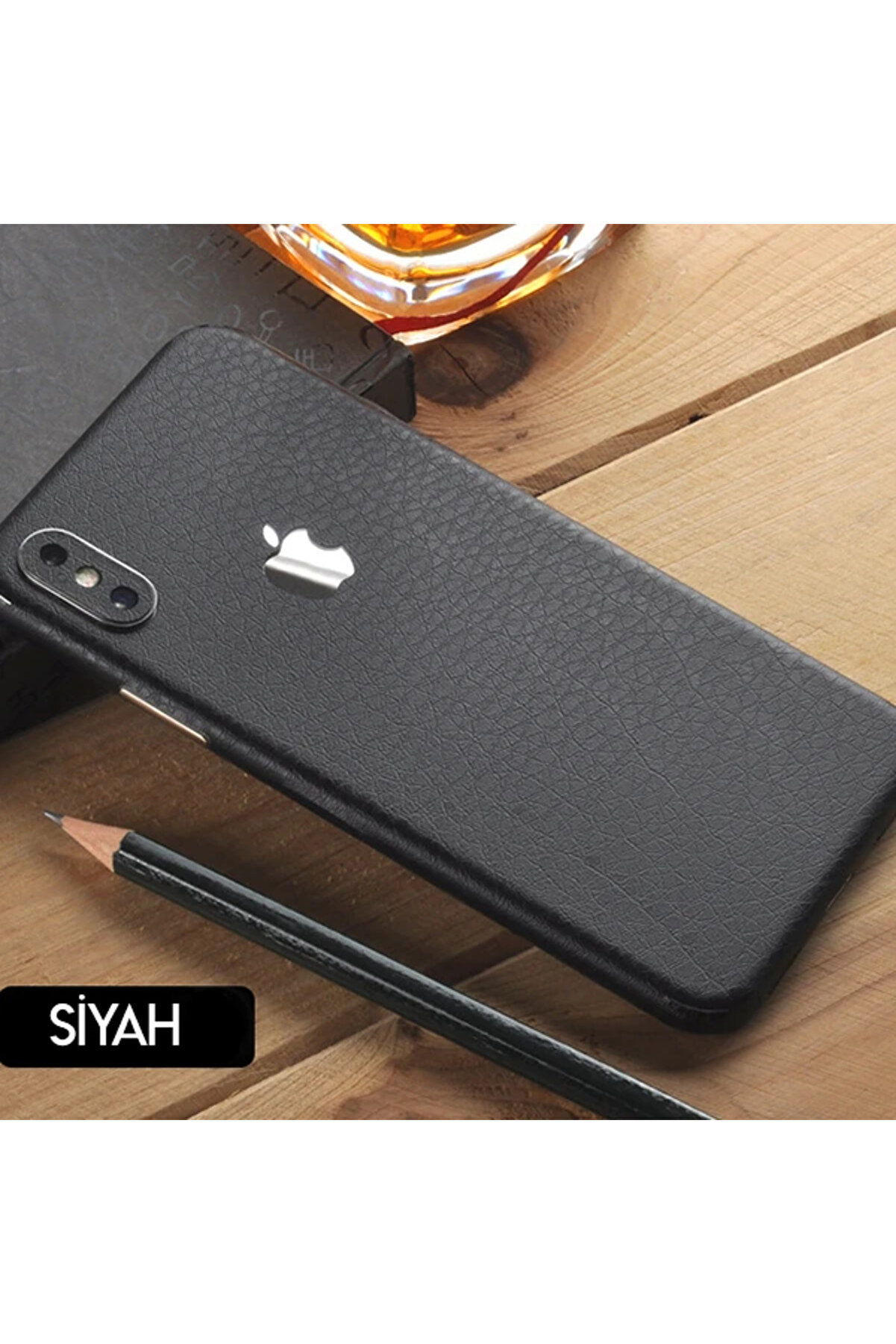 İphone Xs Max 6.5 Deri̇ Dokulu Arka Yan Kaplama Sti̇cker-(1903) - Dropx1212-3456