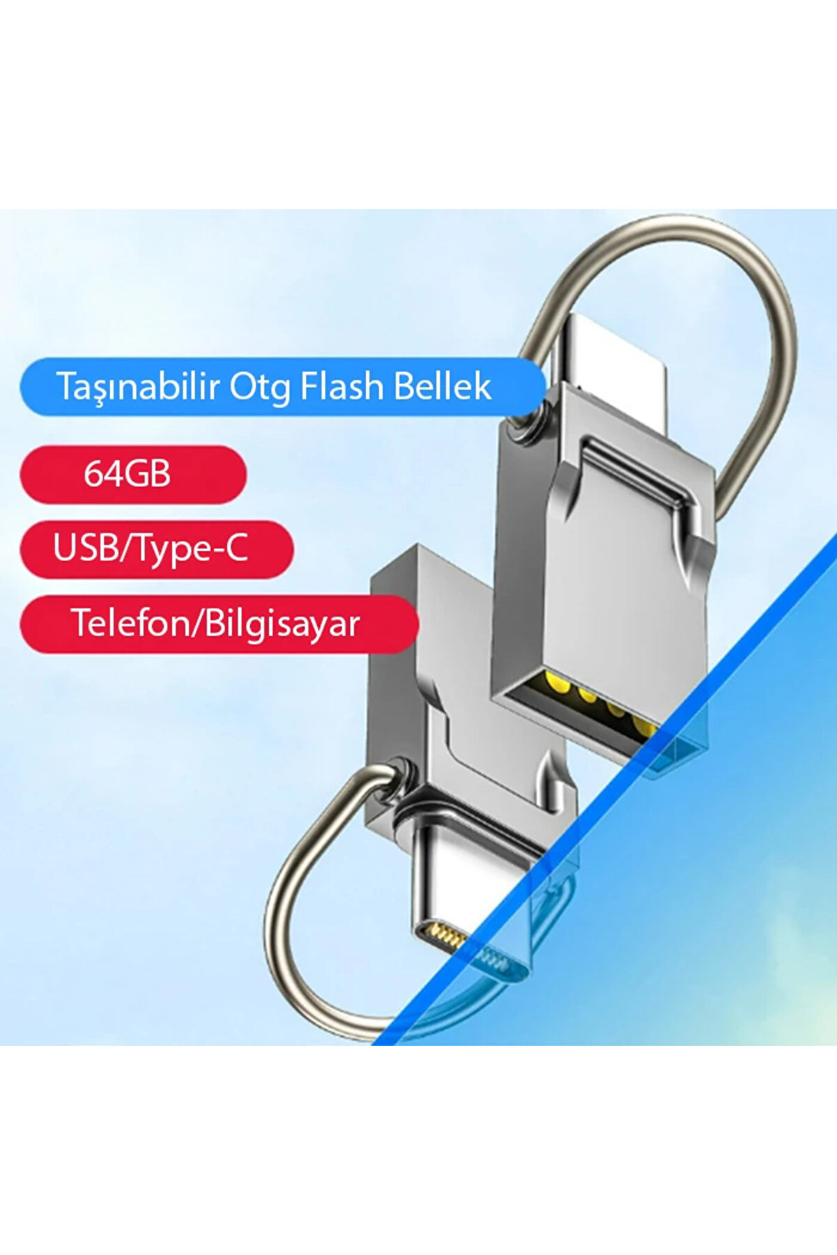 Ally 64Gb Type-C Usb Uyumlu Otg Flash Bellek - Usb 2.0 100Mb/S Flash Di̇sk-(5775) - Tms7217-9935