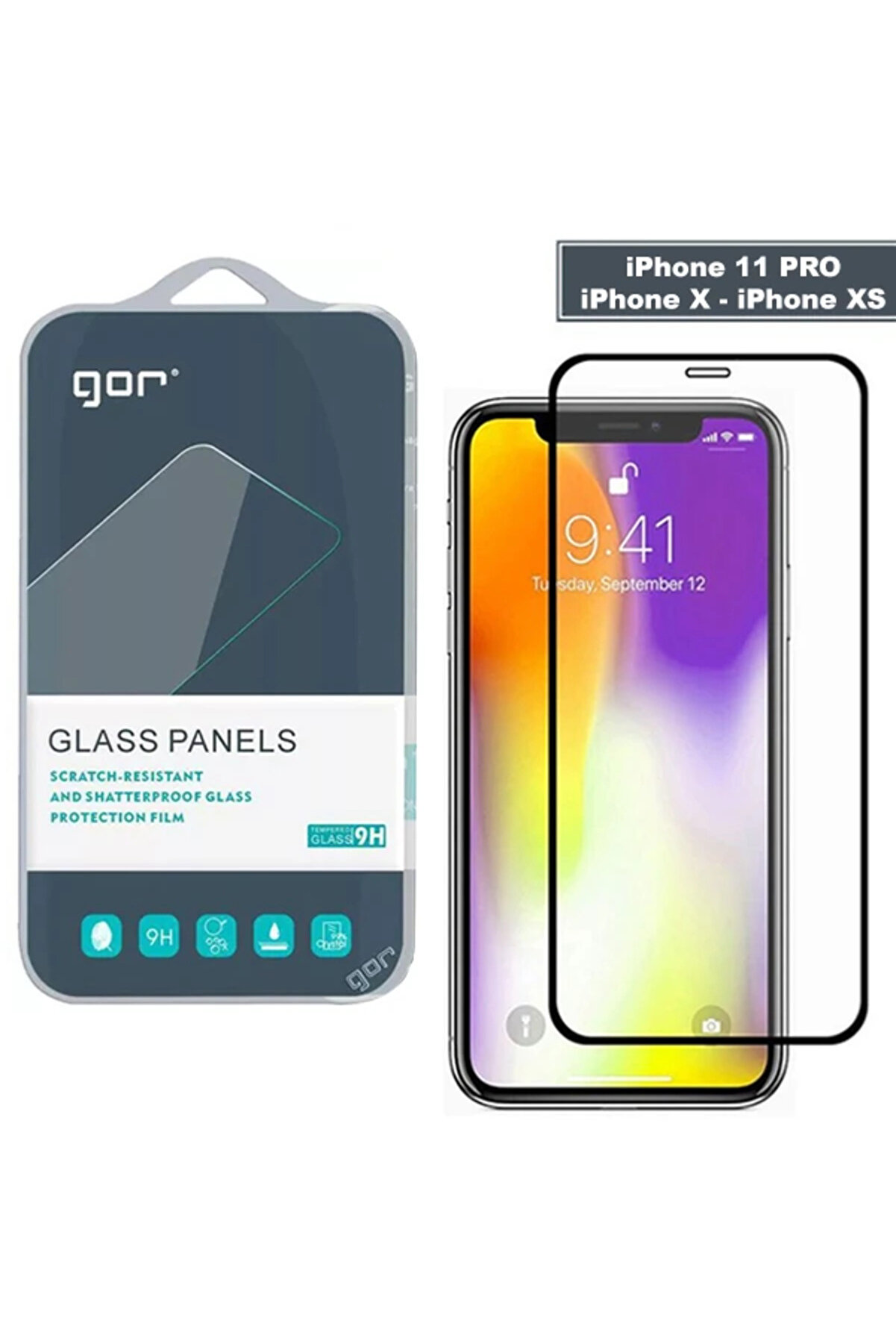 CepteToptan GOR iPhone 11 Pro - XS - X 5.8 9D Hardening Tempered Full Cam Ekran Koruyucu-(19 - DROPX5460-2143