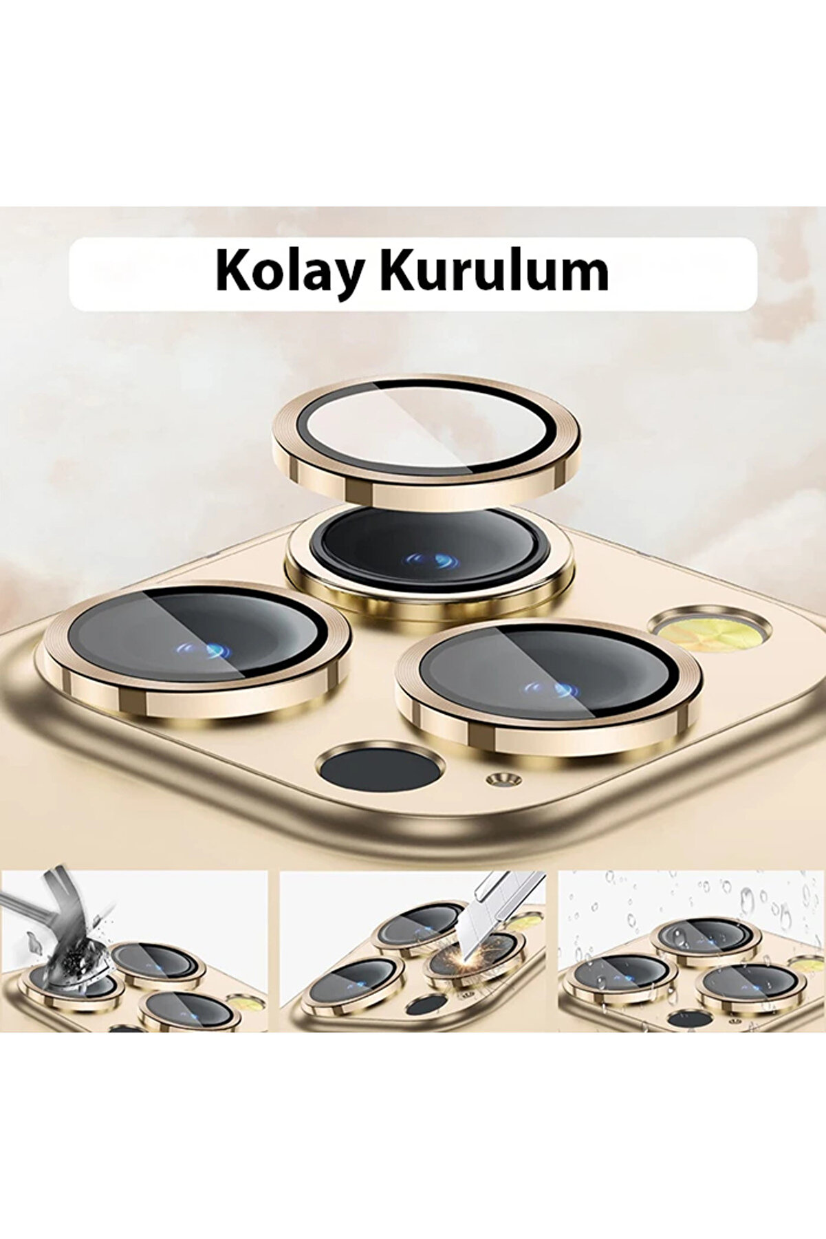 Ally İphone 14 Pro-14 Pro Max 3D Metal Çerçeveli̇ Kamera Lens Koruyucu-(5775) - Gms6995-4820