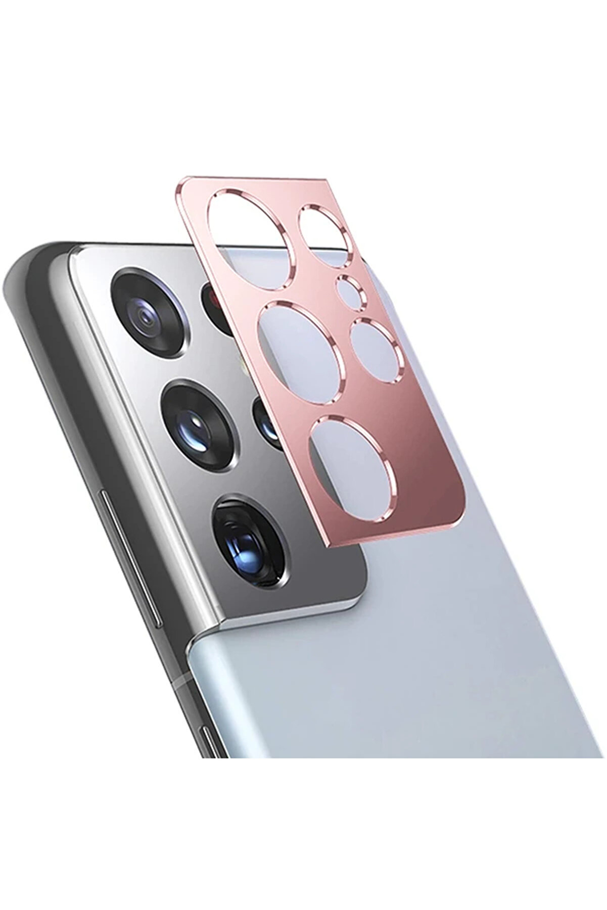 gizmurstore SM Galaxy S21 Ultra 3D Metal Kamera Koruyucu Metal Lens-(5775) - GMS7270-9871