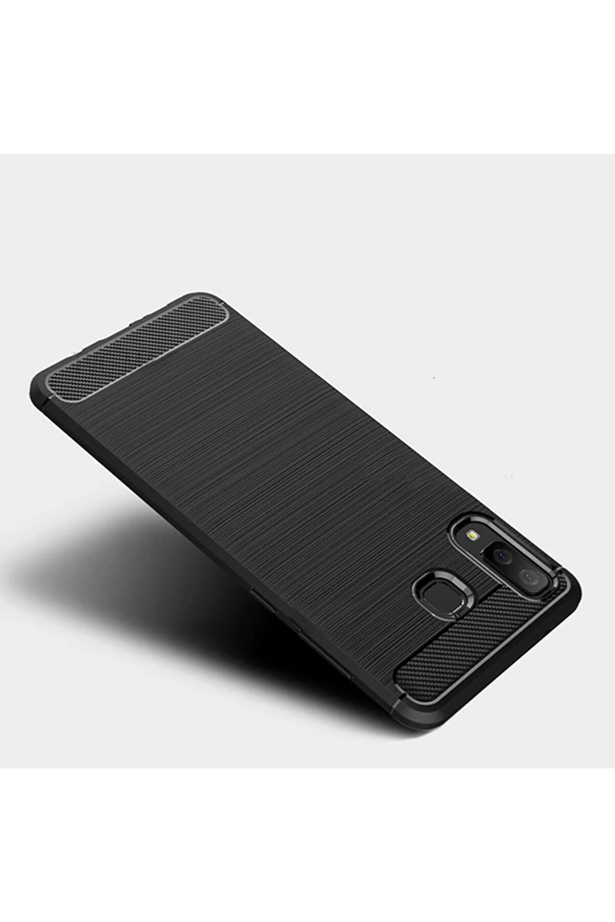 CepteToptan Galaxy A8 Star A9 Star Dark Ultra Koruma Karbon Fiber Doku Silikon Kılıf-(1903 - DROPX3070-9026