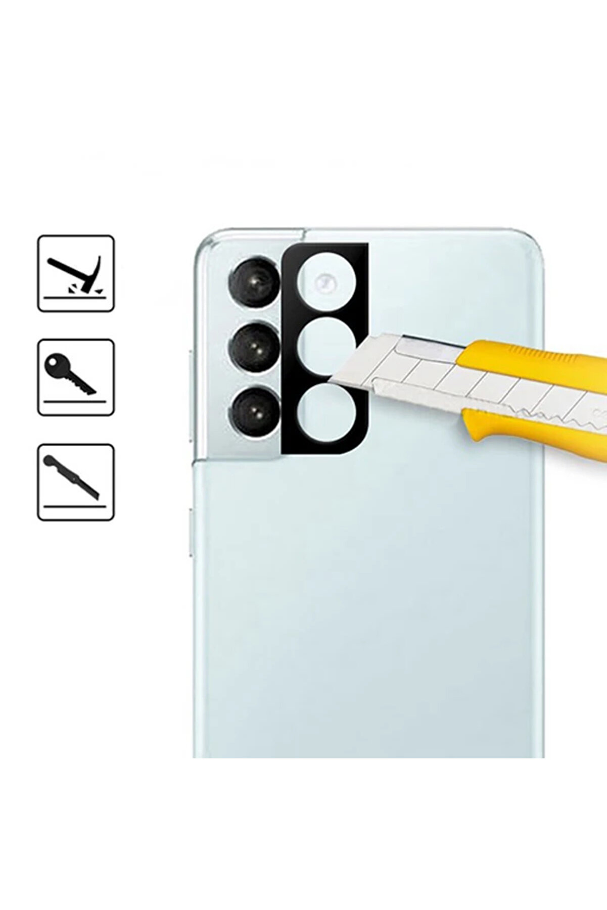 Ally Sm Galaxy S21+Plus Hd 3D Full Tempered Cam Kamera Koruyucu-(1903) - Dropx8101-1221