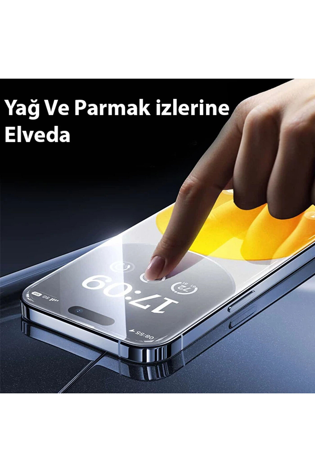 Crystalli̇ne İphone 14 Pro İçi̇n Parlama Önleyi̇ci̇ Tempered Cam Ekran Koruyucu-(5775) - Gms5079-2504