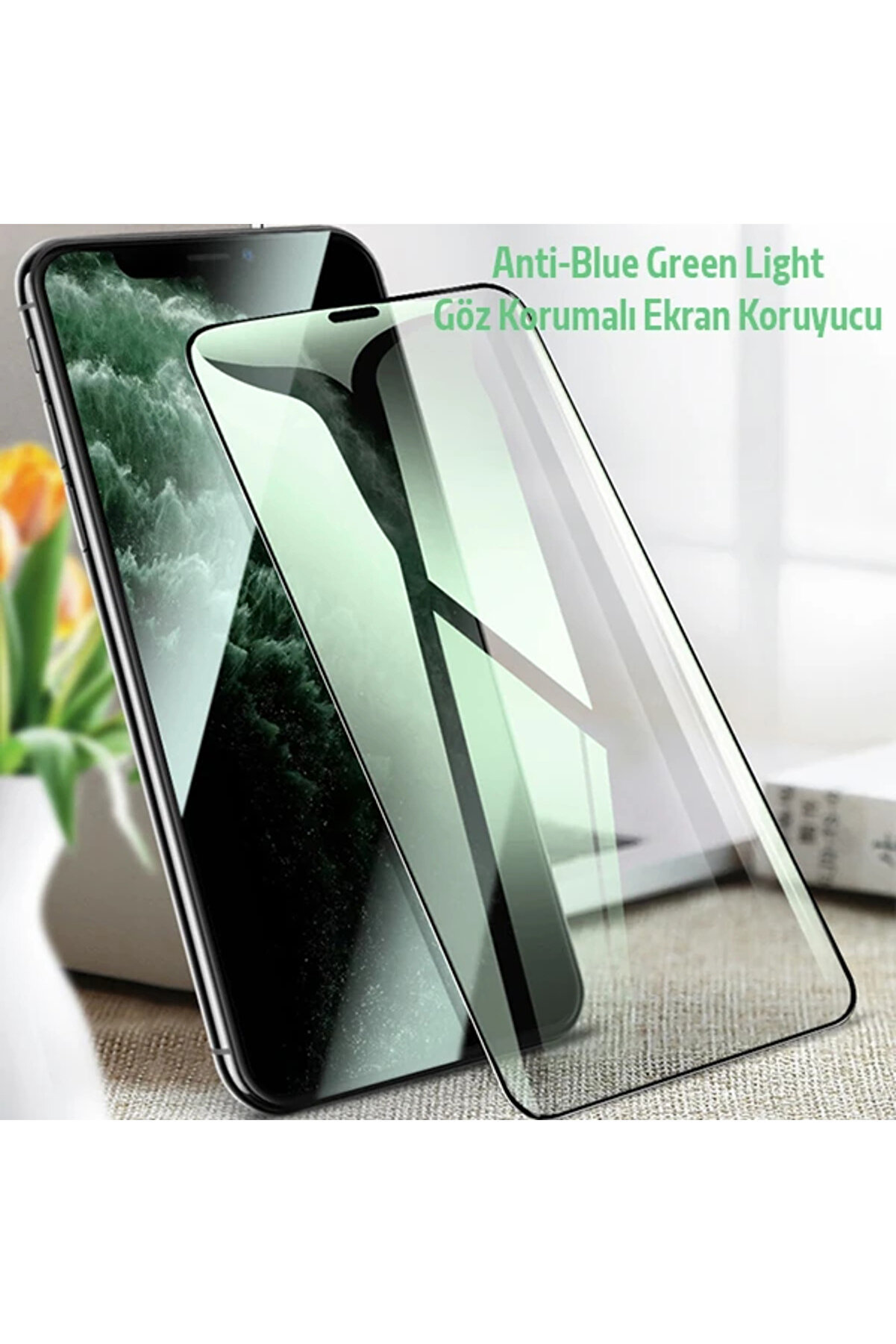 Ally İphone 11 Pro-Xs 5.8 Anti̇ -Blue Green Li̇ght G&ouml;z Korumalı Tempered Full E - Dropx8306-8353