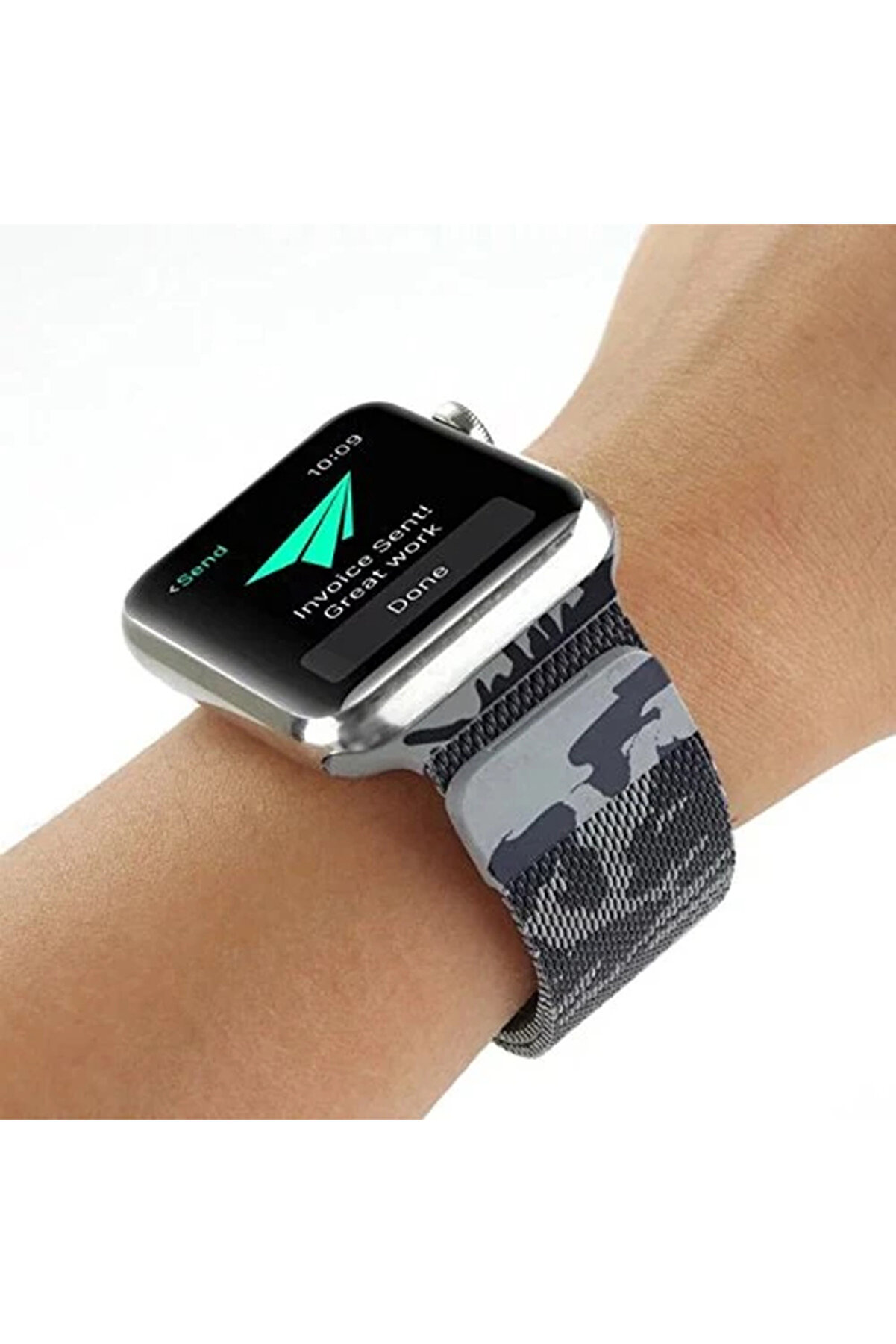 Ally Apple Watch 7-8 45Mm 6-5-4 44Mm Kayış Kordon Metal Mi̇lano Loop Kamuflaj 3 - Dropx2458-1444