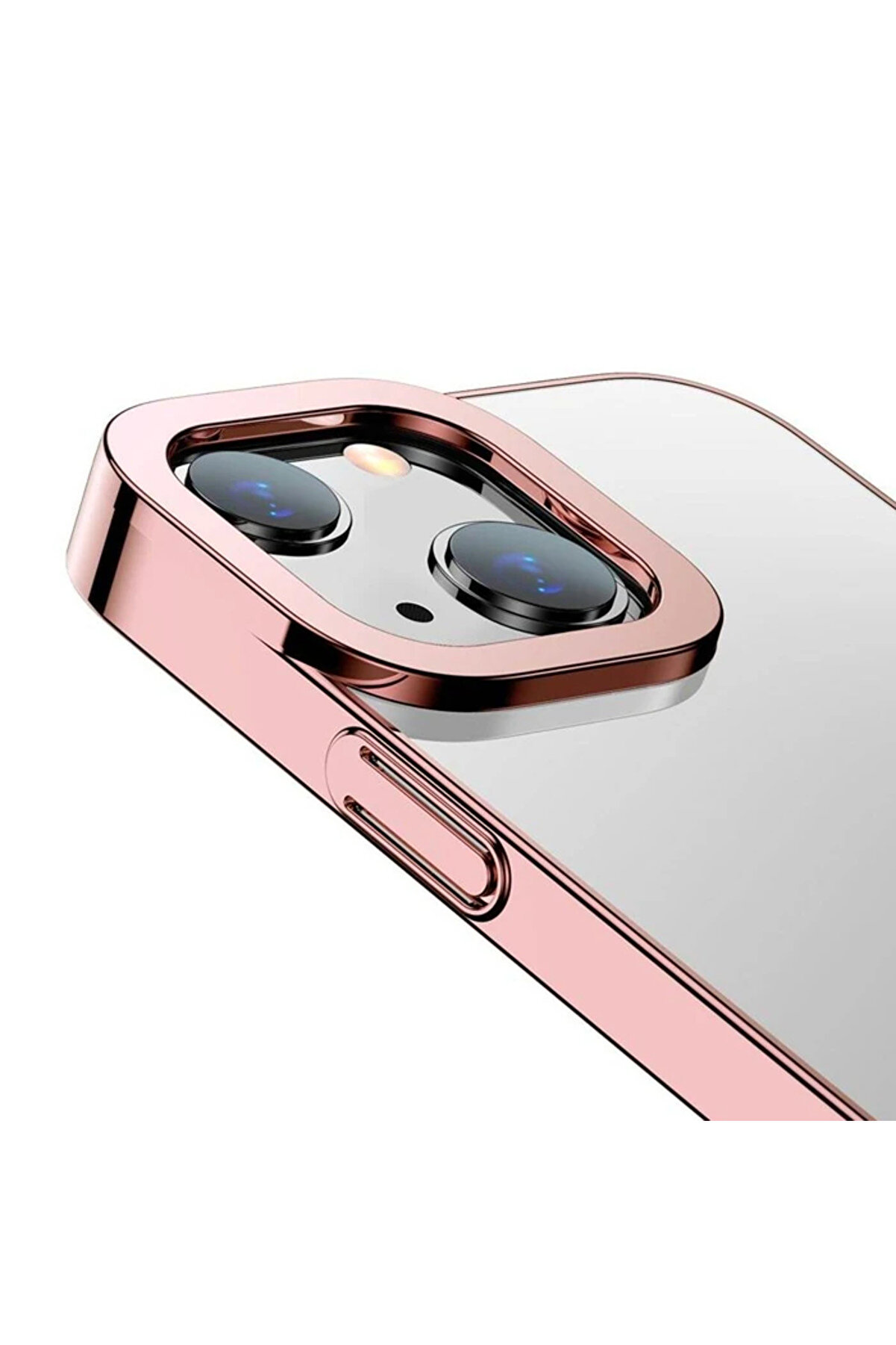 Gli̇tter İphone 13 6.1İnç Kılıf Renkli̇ Kenar Şeffaf Si̇li̇kon-(5775) - Gms4050-6816