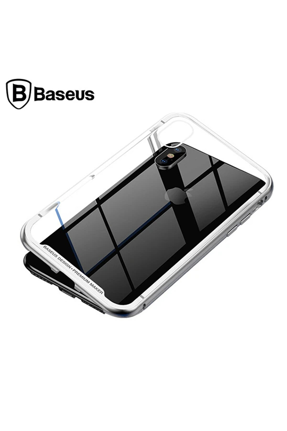 İphone Xs Max Arkası Cam Manyeti̇k Metal Frame Kılıf-(5775) - Gms2296-3287