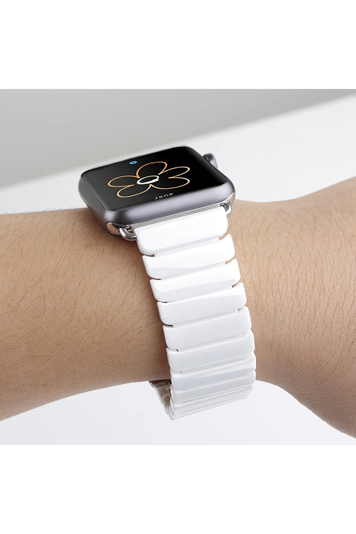 Ally Apple Watch 7-8 45Mm 6-5-4 44Mm Kordon Kayış Serami̇k Metal Kordon 3-2-1 4 - Dropx1586-5380