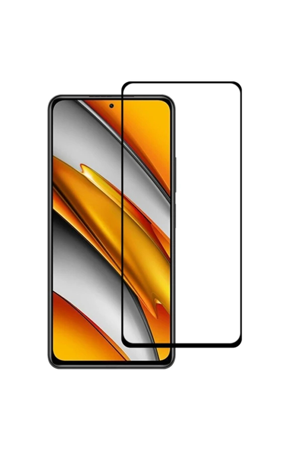 CepteToptan Xiaomi Poco F3 uyumlu Full Glue Full Kaplama Tempered Cam Ekran Koruyucu-(1903) - DROPX5870-2321