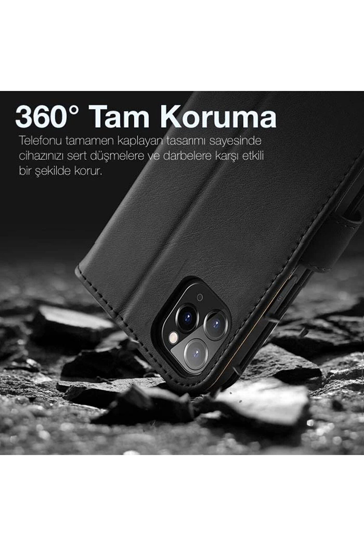 Dux Duci̇s İphone 11 Pro 5.8İnç Kılıf Mıknatıslı Cüzdanlı Deri̇ Kılıf Hi̇ - Dropx1235-9143