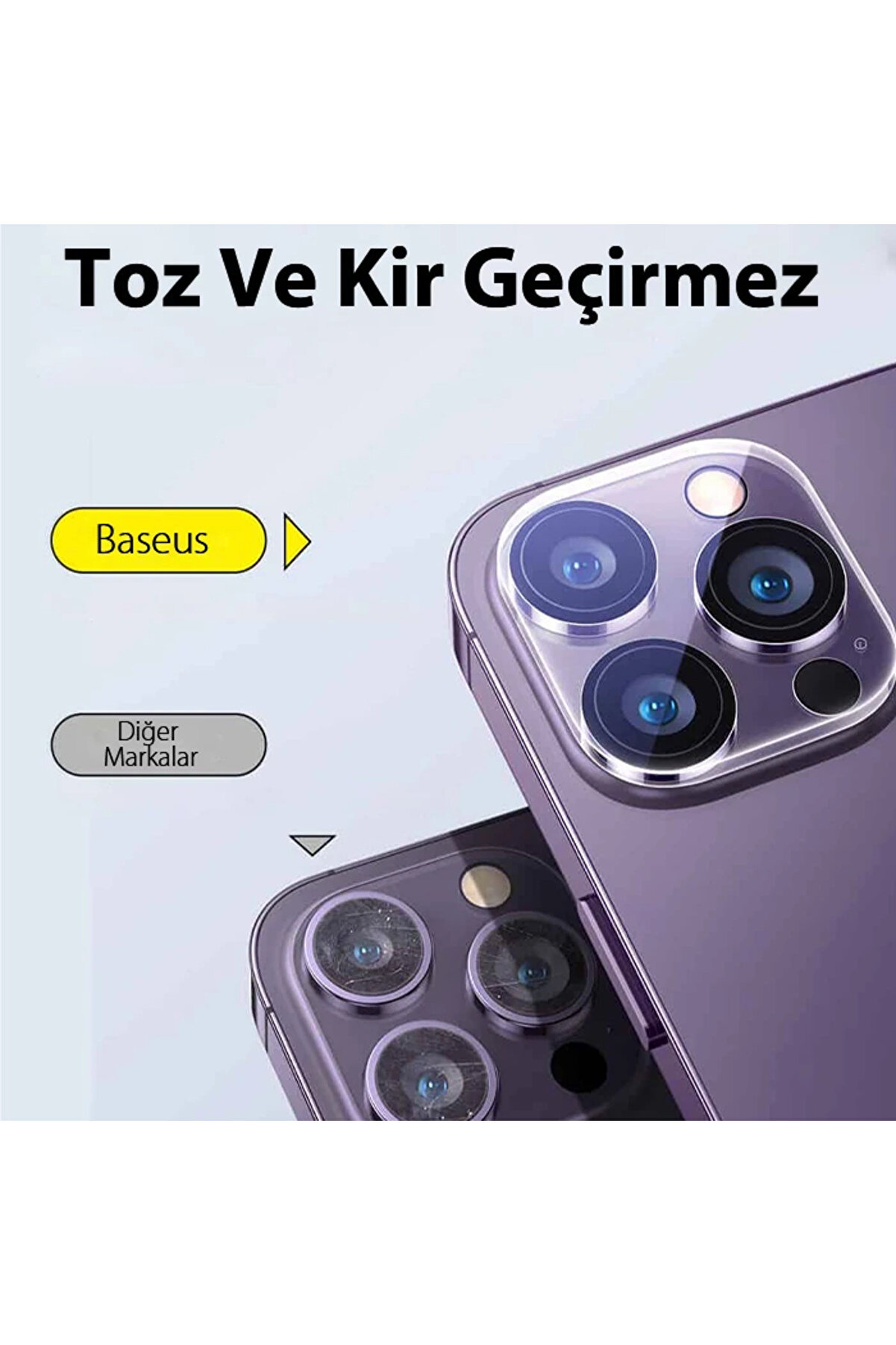 İphone 15 Pro/15 Pro Max İçi̇n Crystal Seri̇si̇ Hd Cam Kamera Koruyucu 2 Adet Set- - Dropx8486-6943