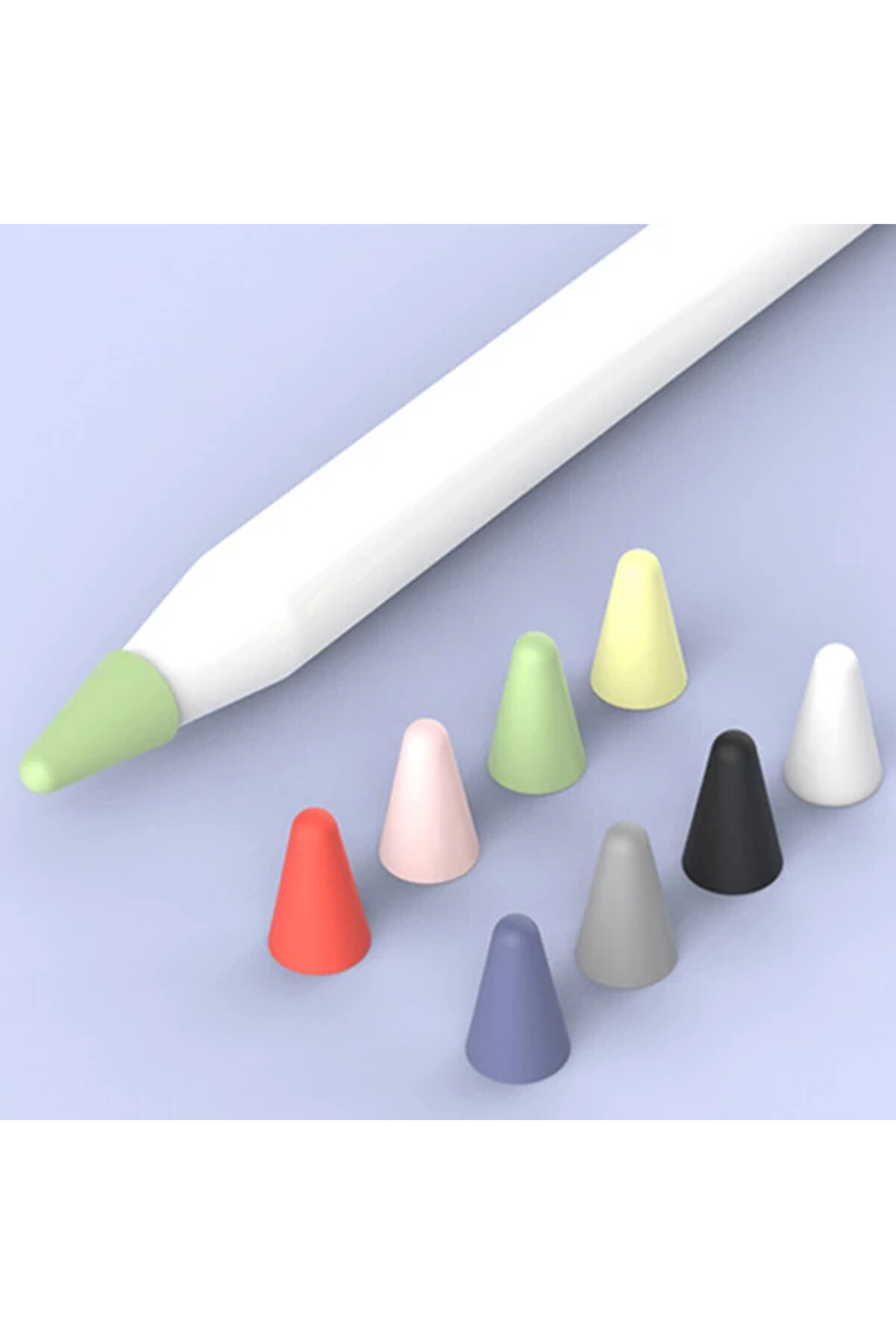 Ally Apple Penci̇l İçi̇n 8 Karışık Renk Sessi̇z Si̇li̇kon Uç-(1903) - Dropx1896-3760