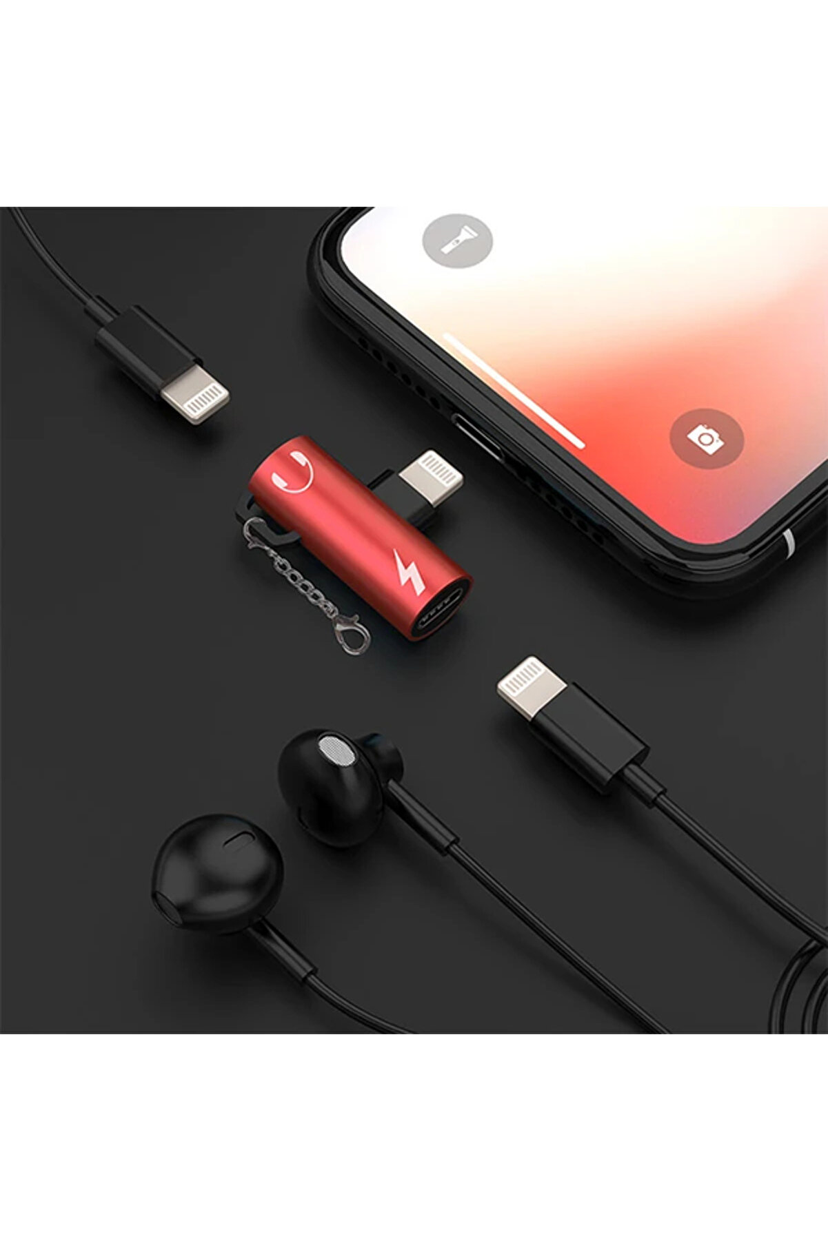 TEKNOCEP İPhone 14-13-12-11 Dual Lightning Girişli Şarj Dönüştürücü Başlık Ada - teknocep6664-189