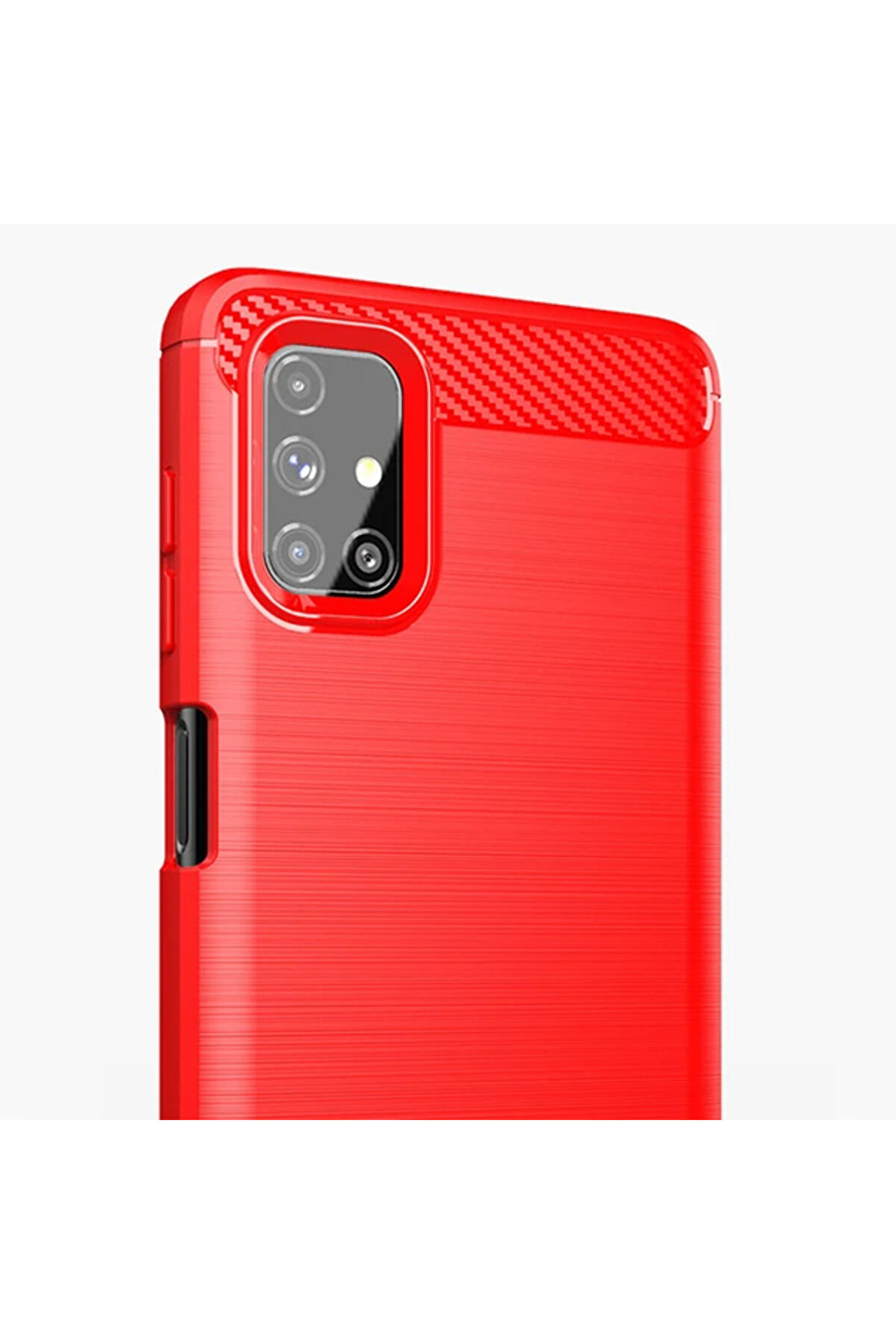 Ally Samsung Galaxy M51 Brushed Carbon Fi̇ber Si̇li̇kon Kılıf-(1903) - Dropx9698-2238