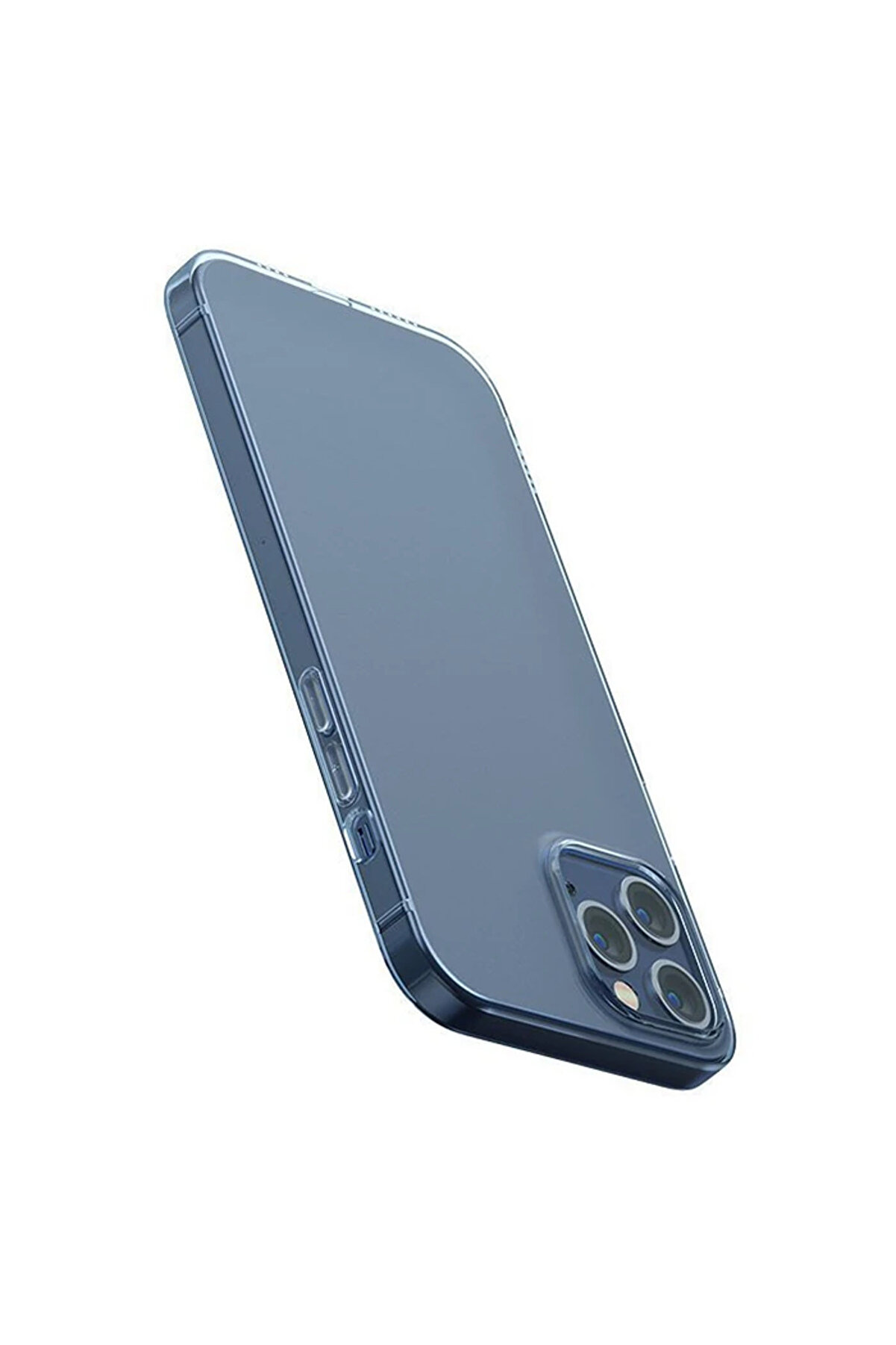 Si̇mple Case İphone 12 Pro 6.1 İnce Şeffaf Si̇li̇kon Kılıf-(5775) - Gms5564-1066